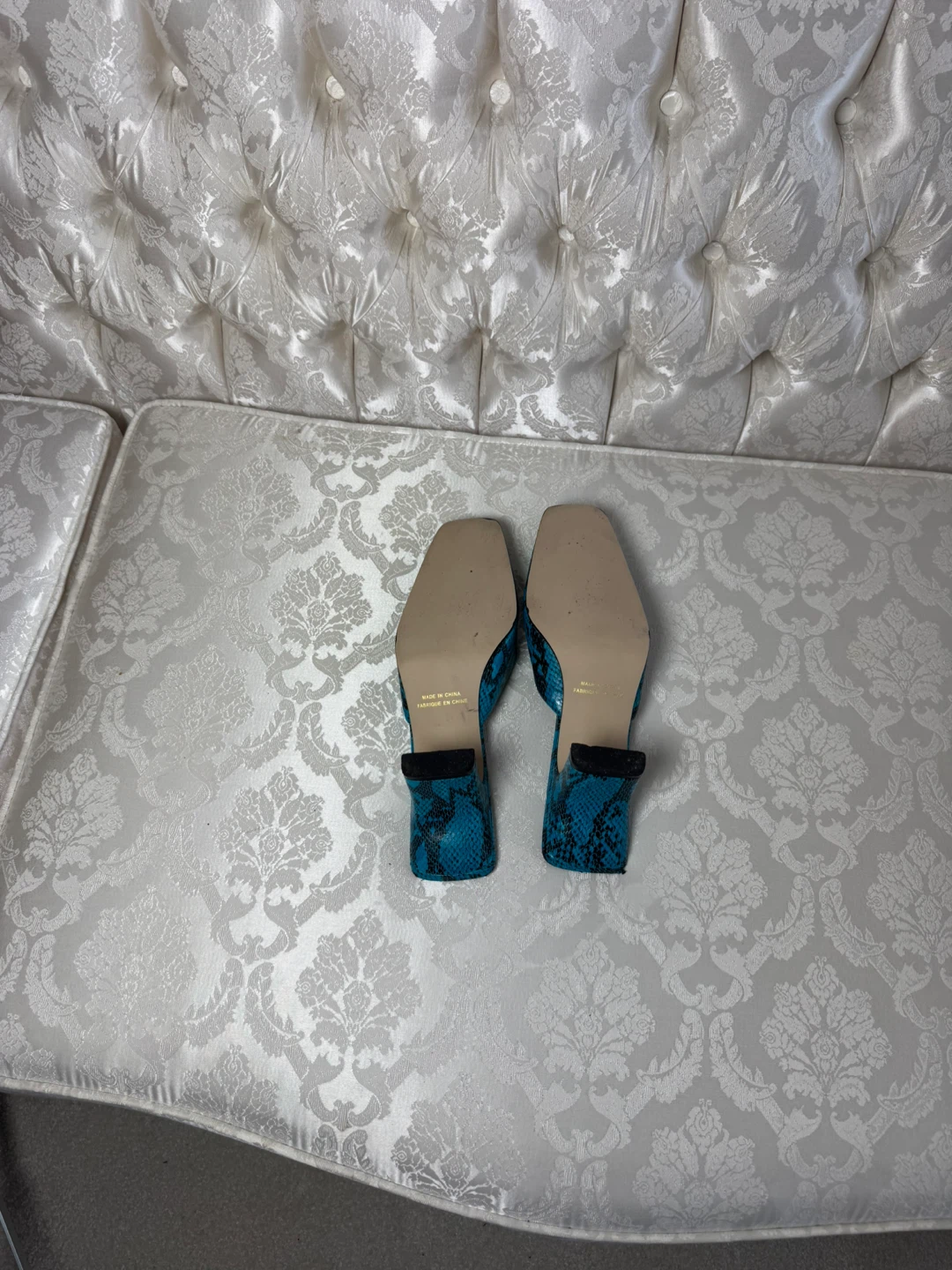 Jessica Women's Blue Snake Print Mules Size 8.5 - photo 3