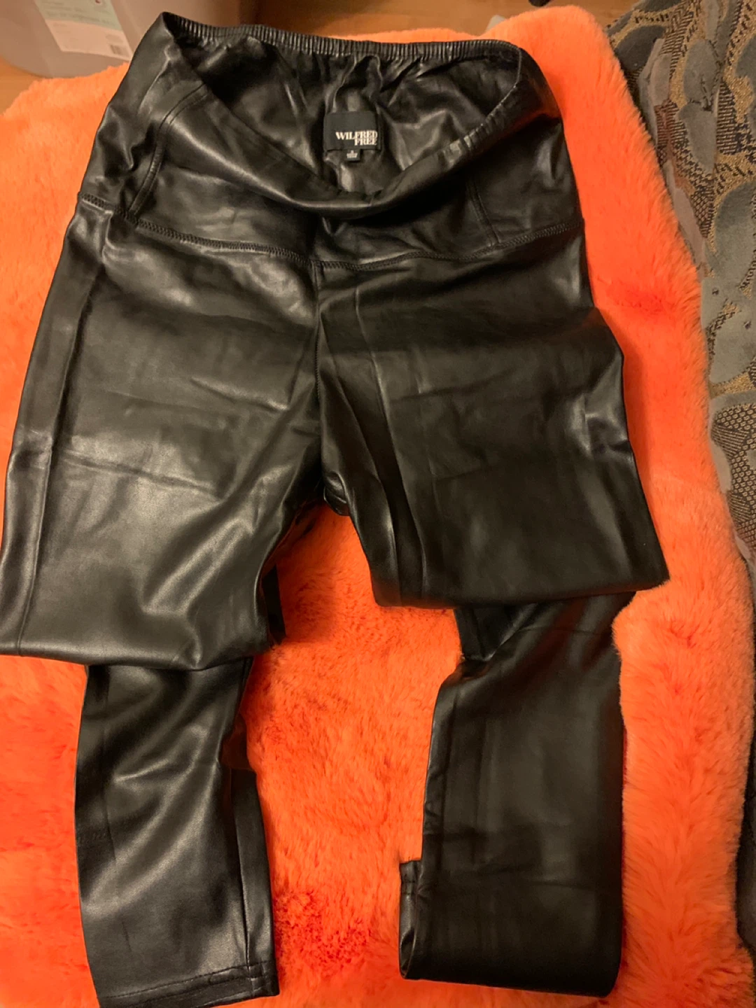Wilfred Free Black Faux Leather Leggings Size S