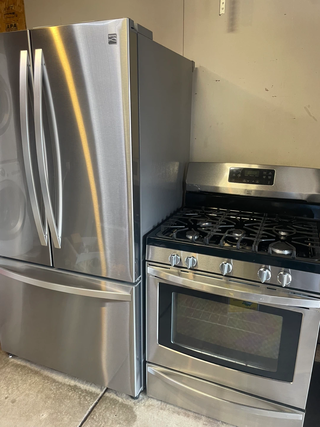 Kenmore Stainless Steel French Door Refrigerator & gas stove