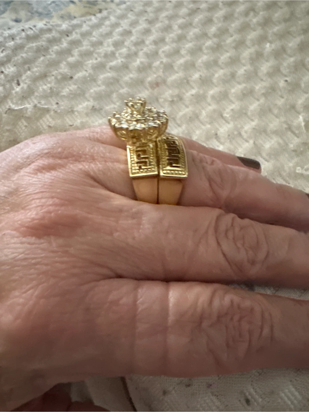 14k gold laminated ring Set Greek Band - photo 2