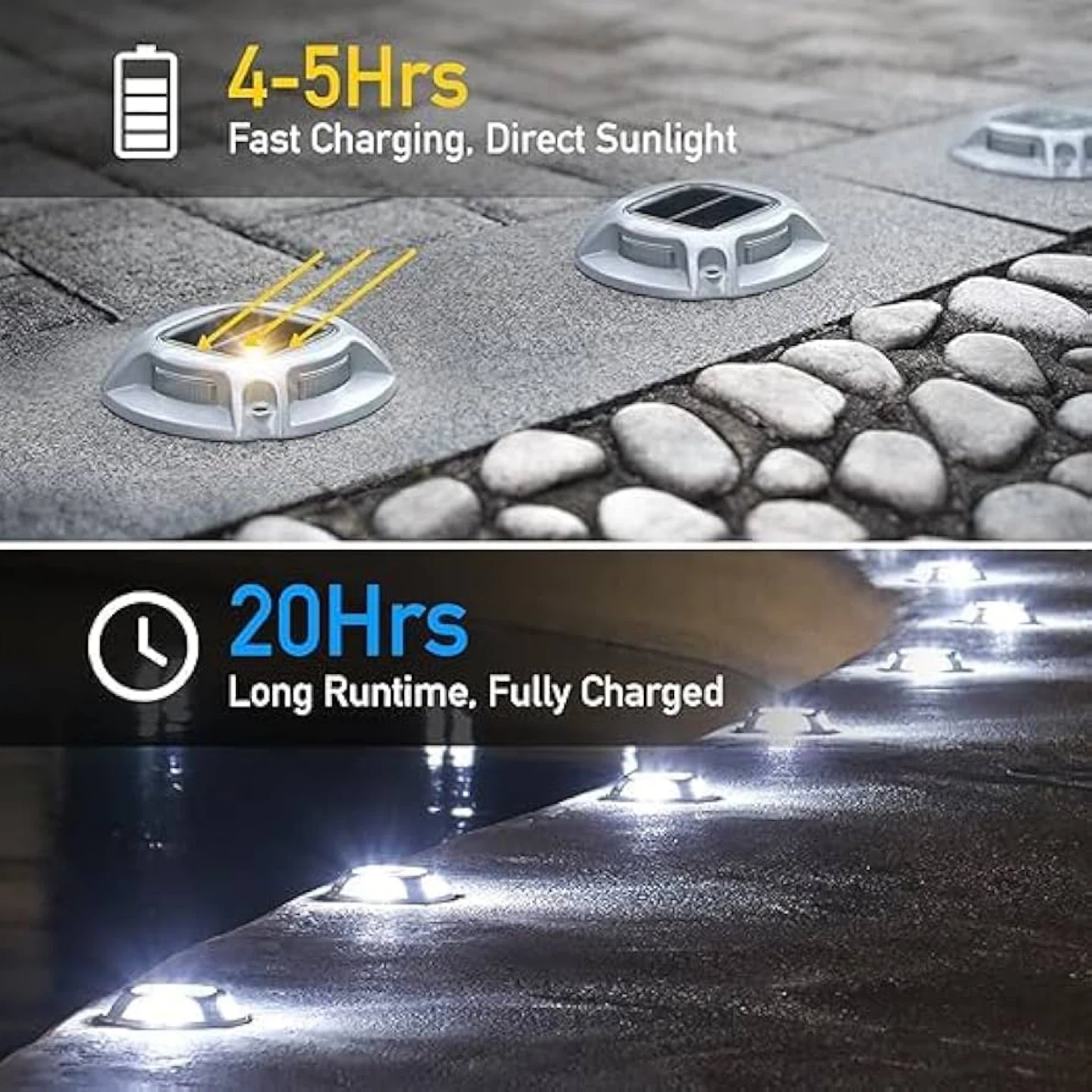 12 Pack Solar Deck Lights, 2 Colors in 1 Warm+Cool White - photo 3