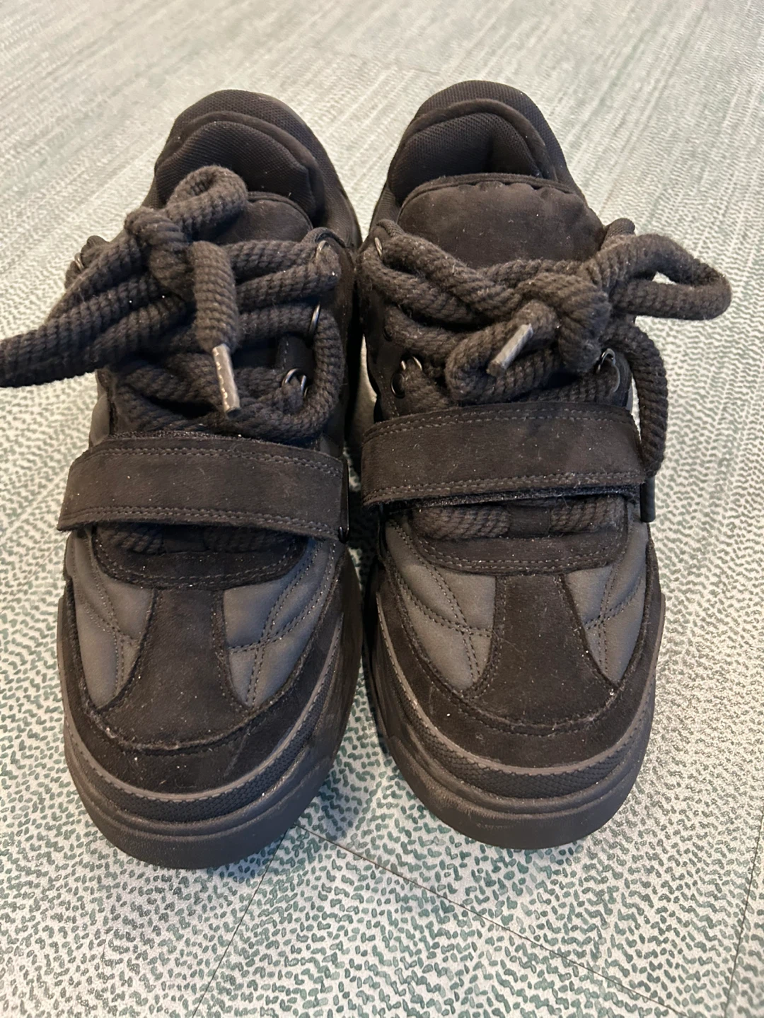 Black Zara Lace-Up Sneakers - Size 8.5 - 9 men(10 in US Women's)