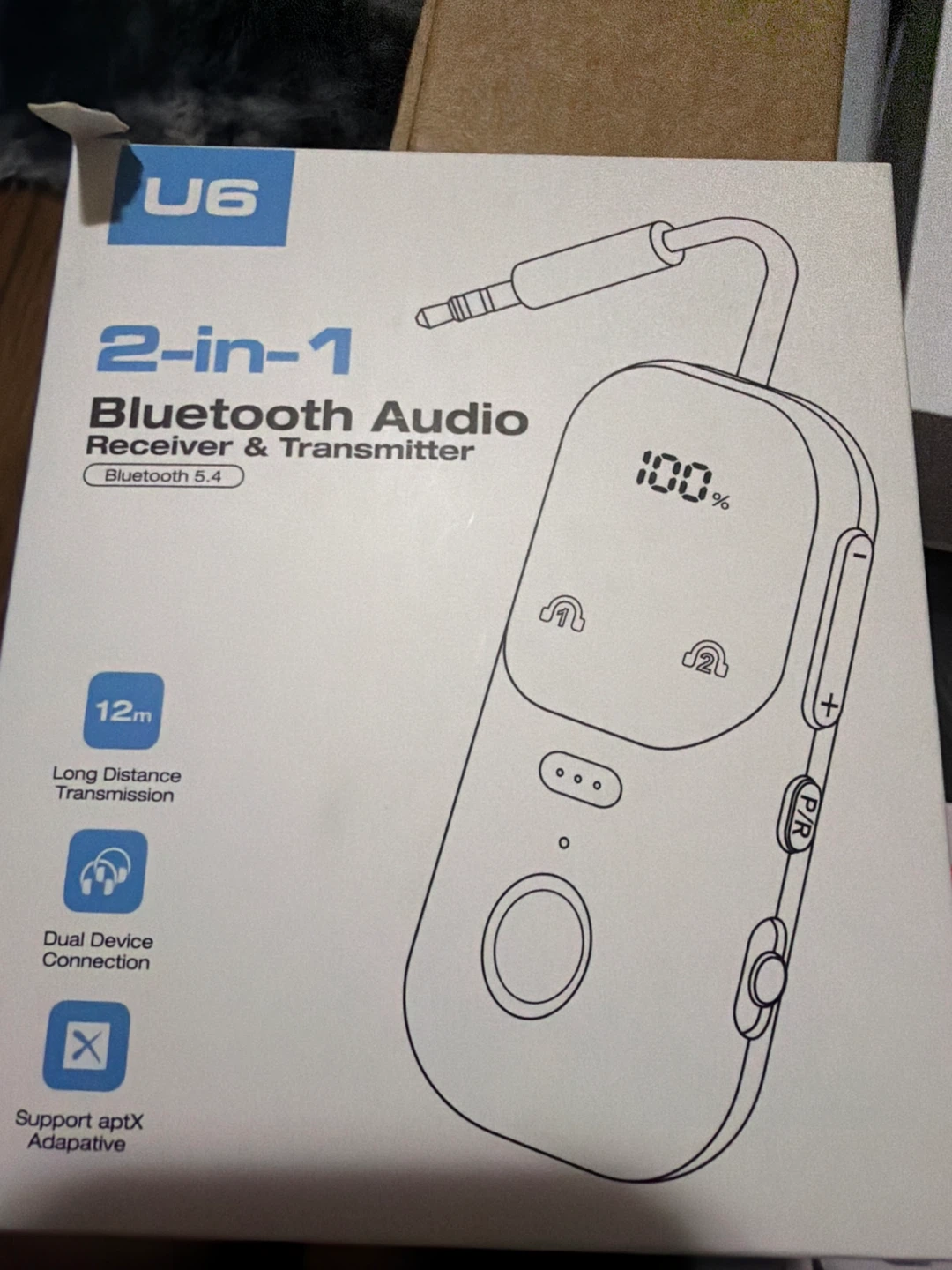 U6 2-in-1 Bluetooth Audio Receiver & Transmitter