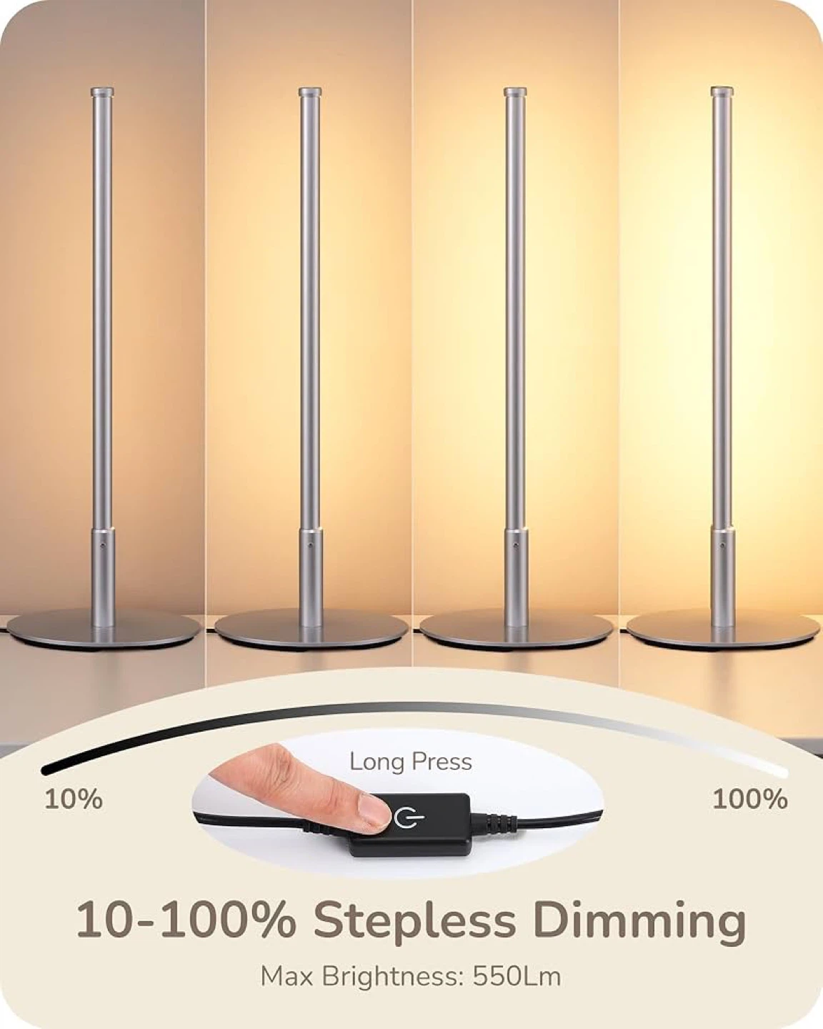 Minimalist Bedside Lamp with 3 Dimmable Color Temperature - photo 3