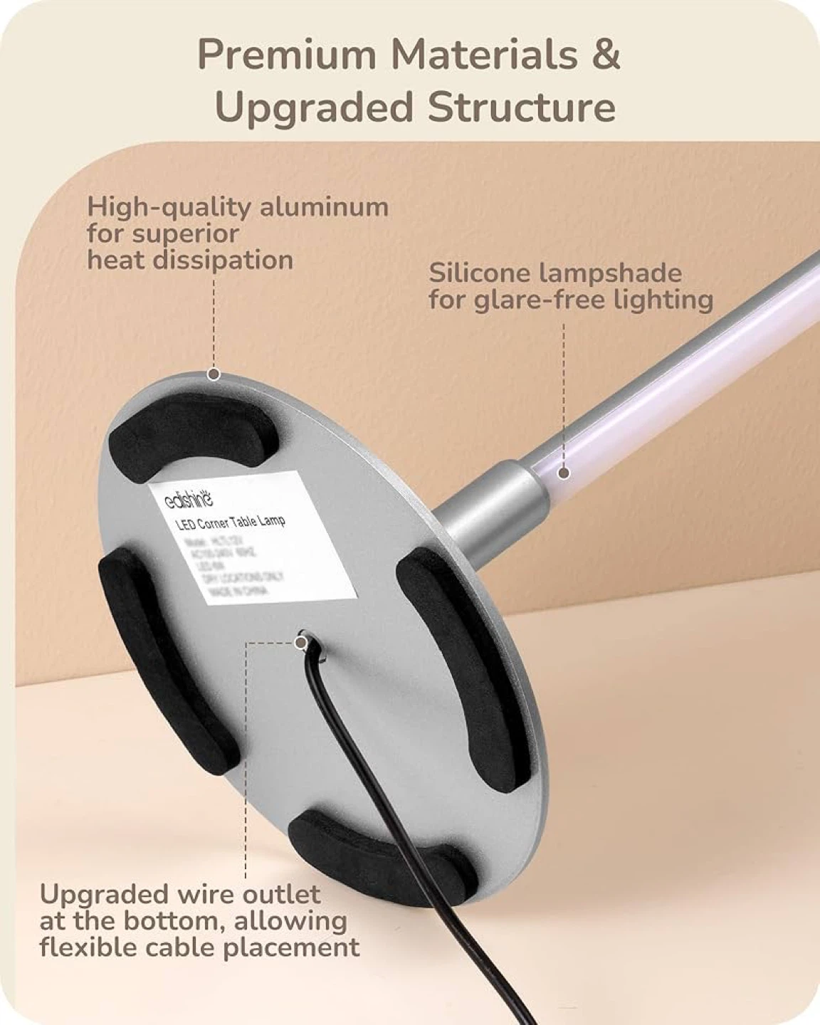 Minimalist Bedside Lamp with 3 Dimmable Color Temperature - photo 5