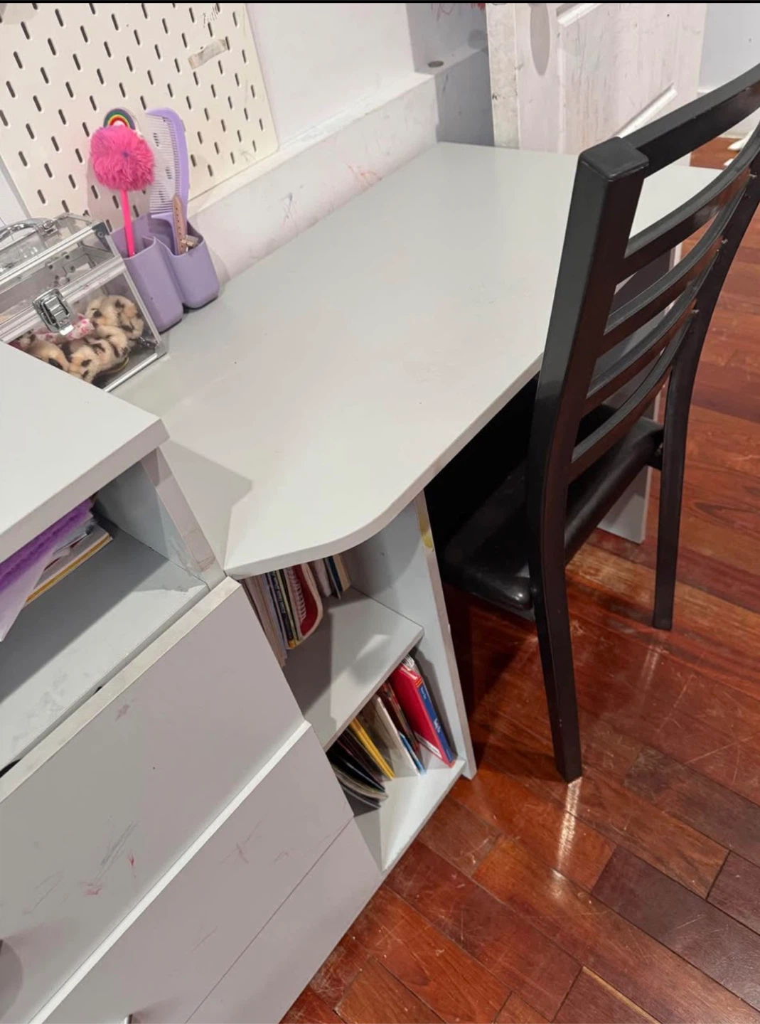 Gray 3-Drawer Dresser with Desk Combo - photo 4