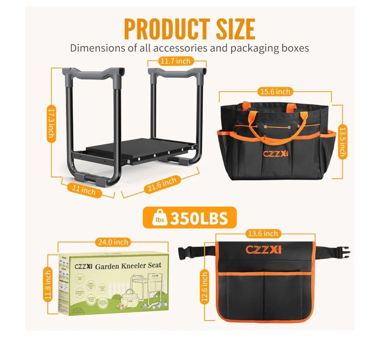 Garden Kneeler Seat with Tool Bag and Pouch - photo 2