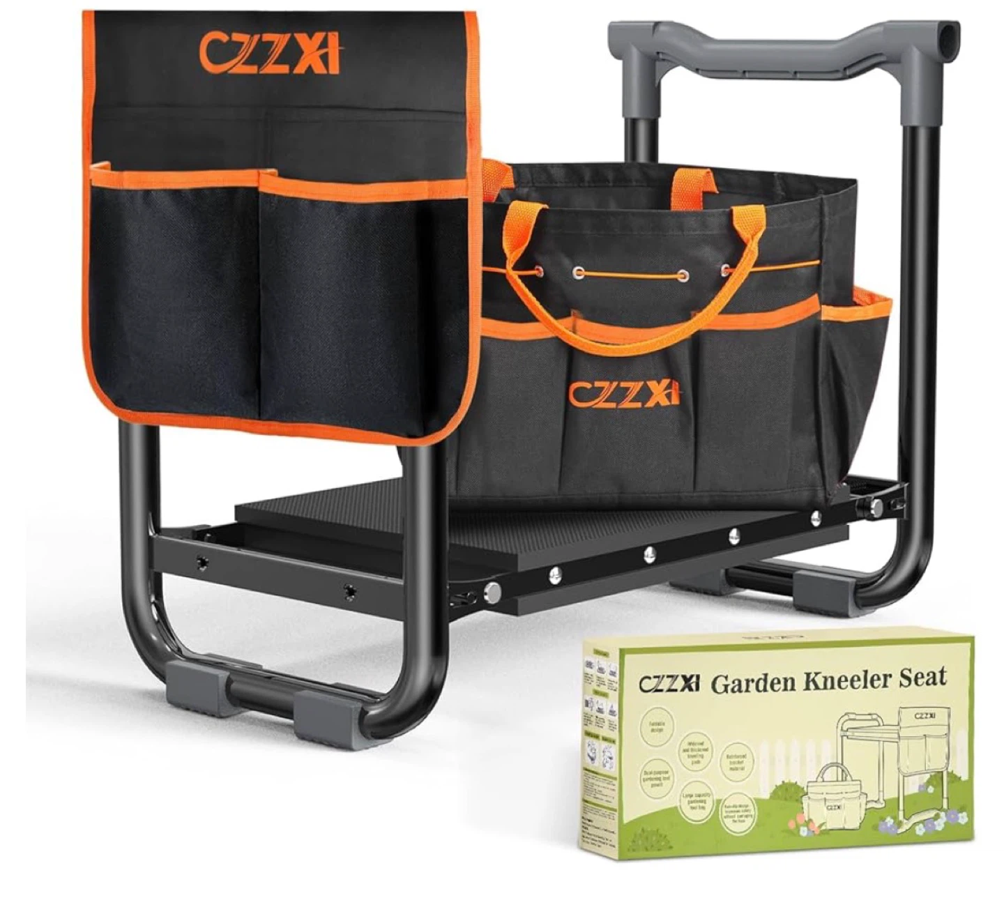 Garden Kneeler Seat with Tool Bag and Pouch