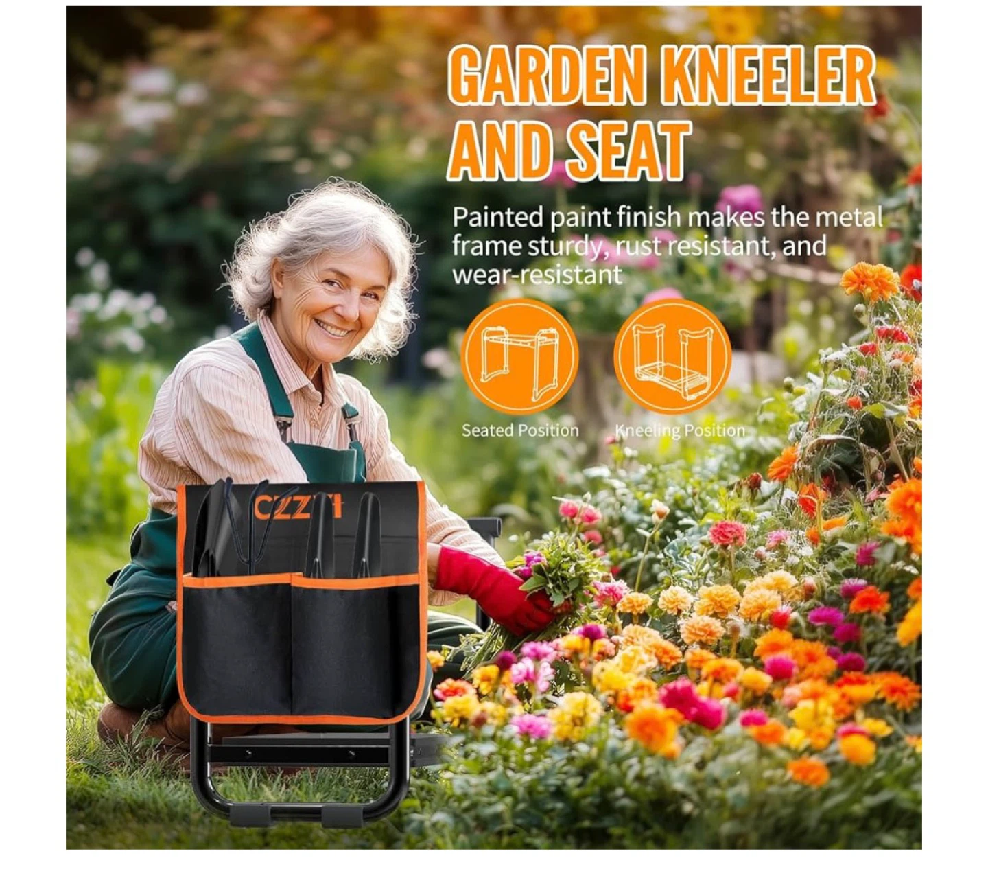 Garden Kneeler Seat with Tool Bag and Pouch - photo 3