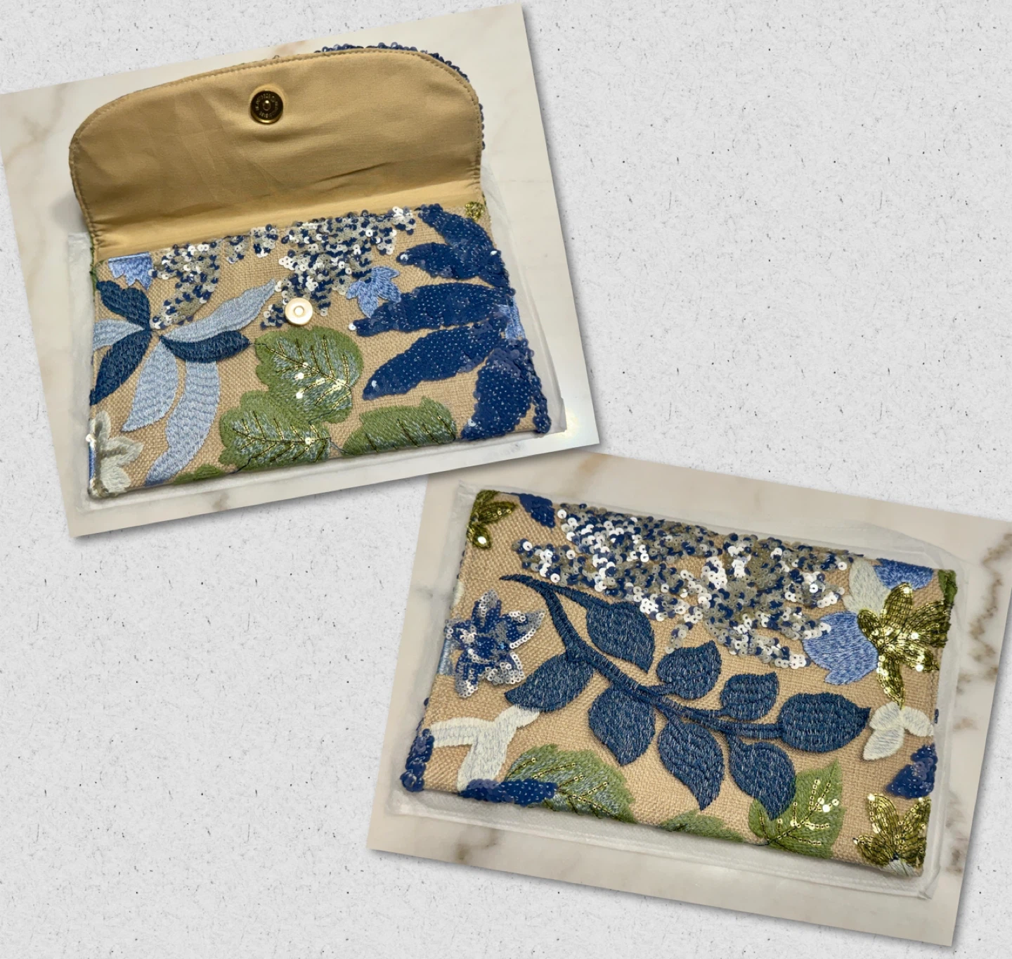 Brand new Floral Embroidered Sequin Clutch Purses - photo 3