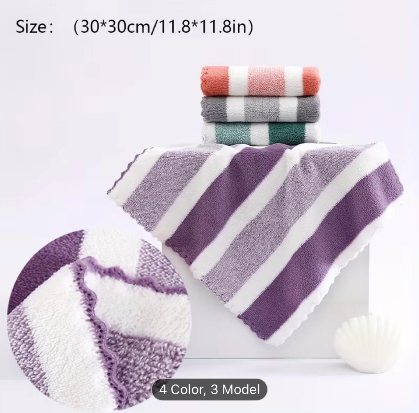 Set of 8 pieces Grey Striped Bath Towels - photo 4