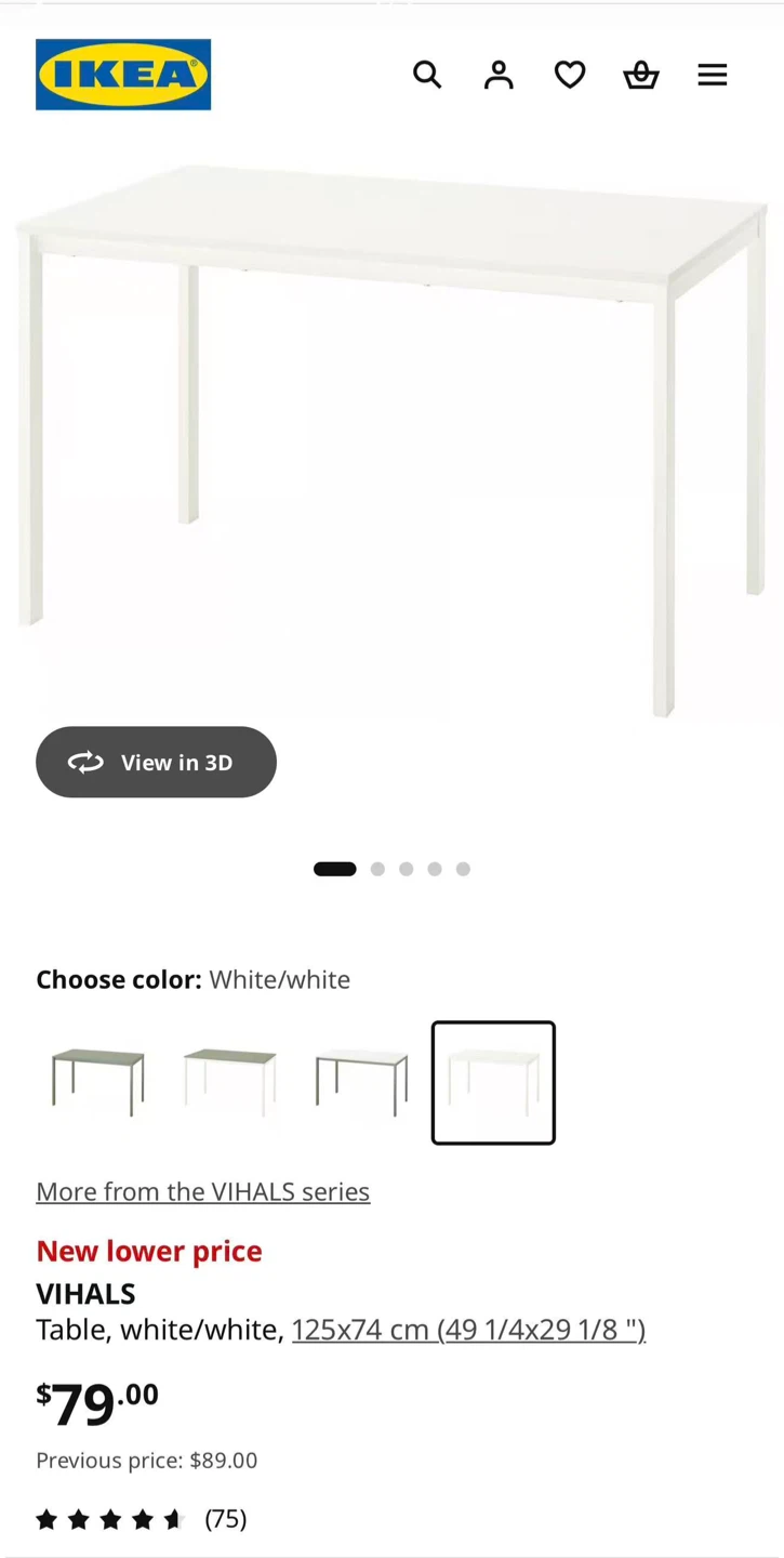 (Retail $90)IKEA VIHALS Table - Desk 125x74 cm - photo 2