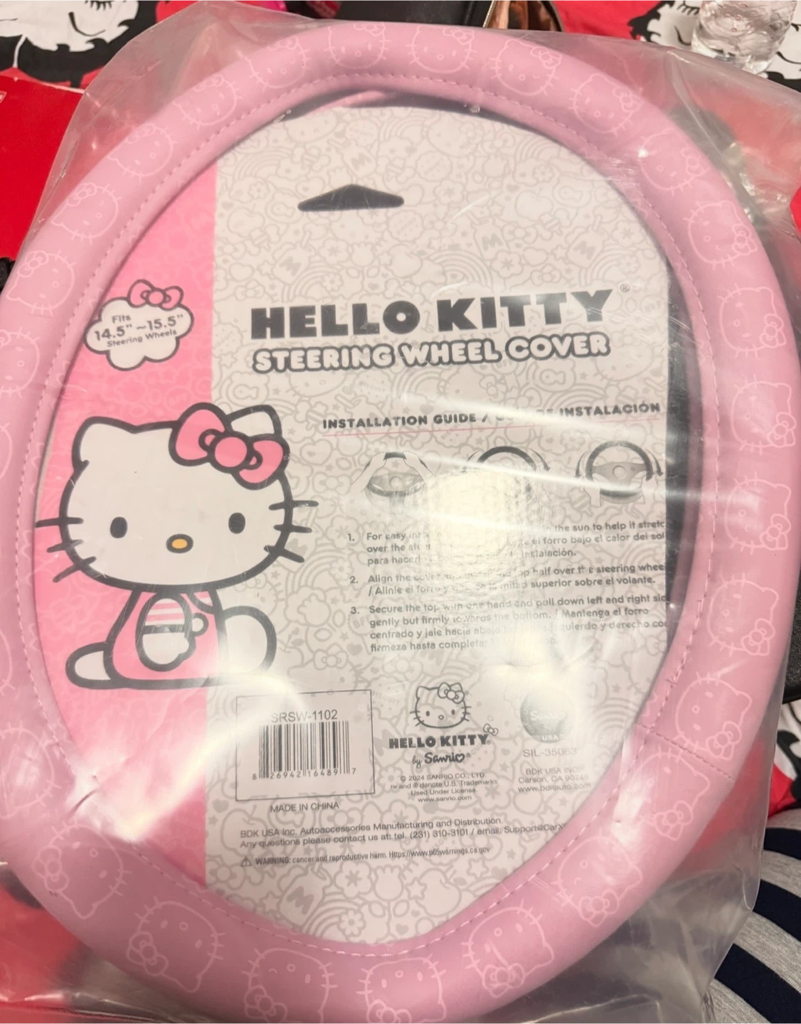 Hello Kitty Pink Steering Wheel Cover - photo 2
