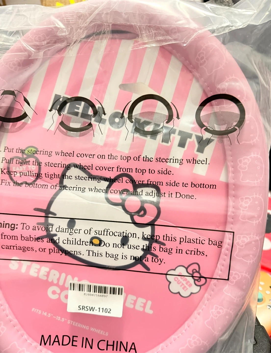 Hello Kitty Pink Steering Wheel Cover - photo 4