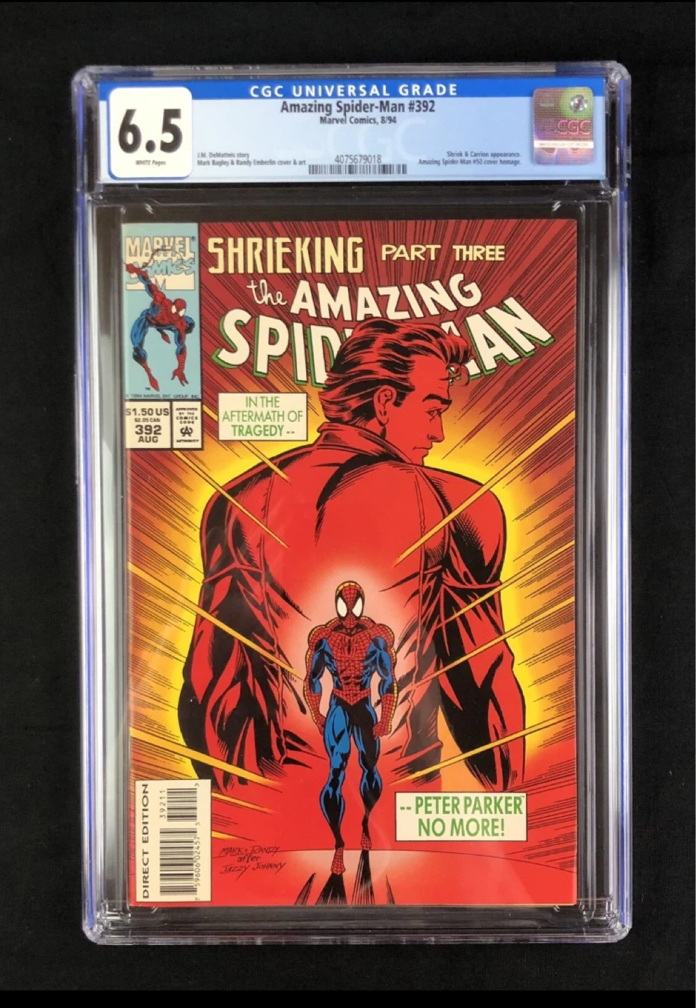 Amazing Spider-Man #392 CGC ASM 50 Homage Comic Book