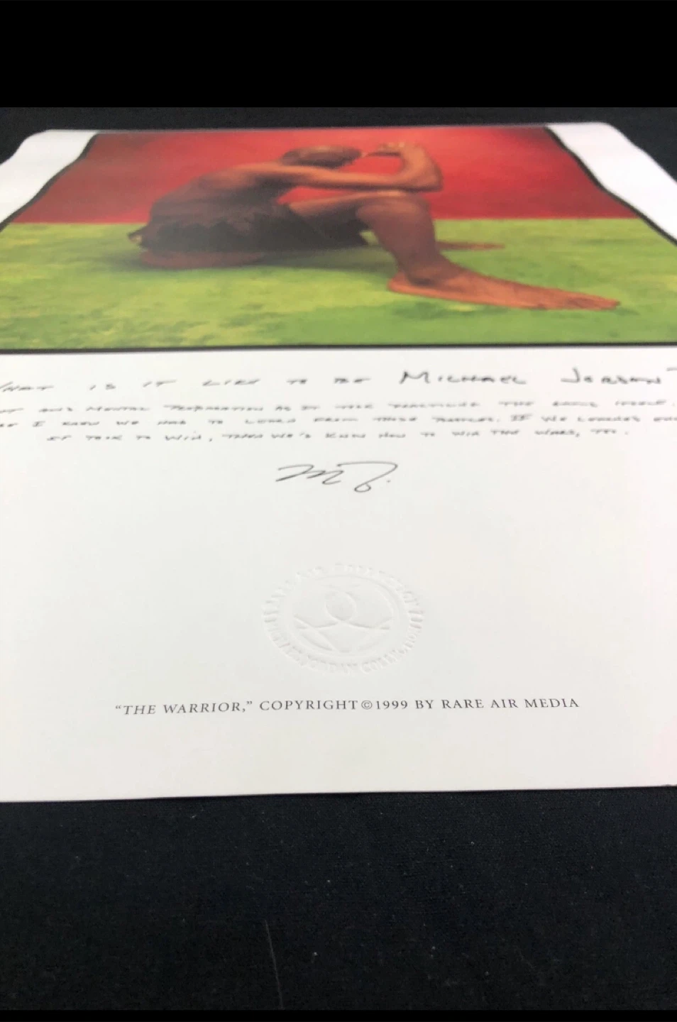 Michael Jordan “The Warrior” lithograph Rare Air Media - photo 2