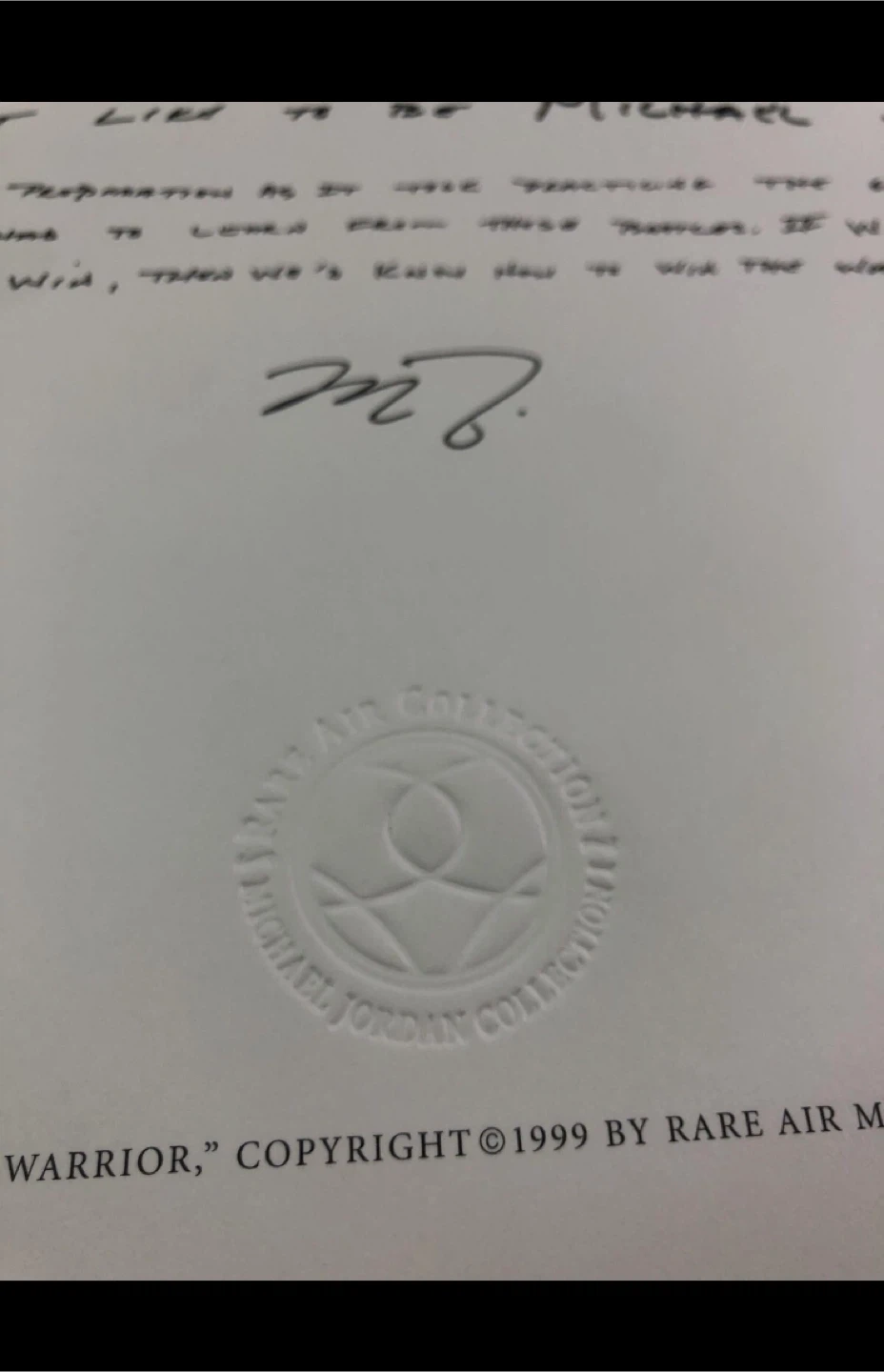 Michael Jordan “The Warrior” lithograph Rare Air Media - photo 4