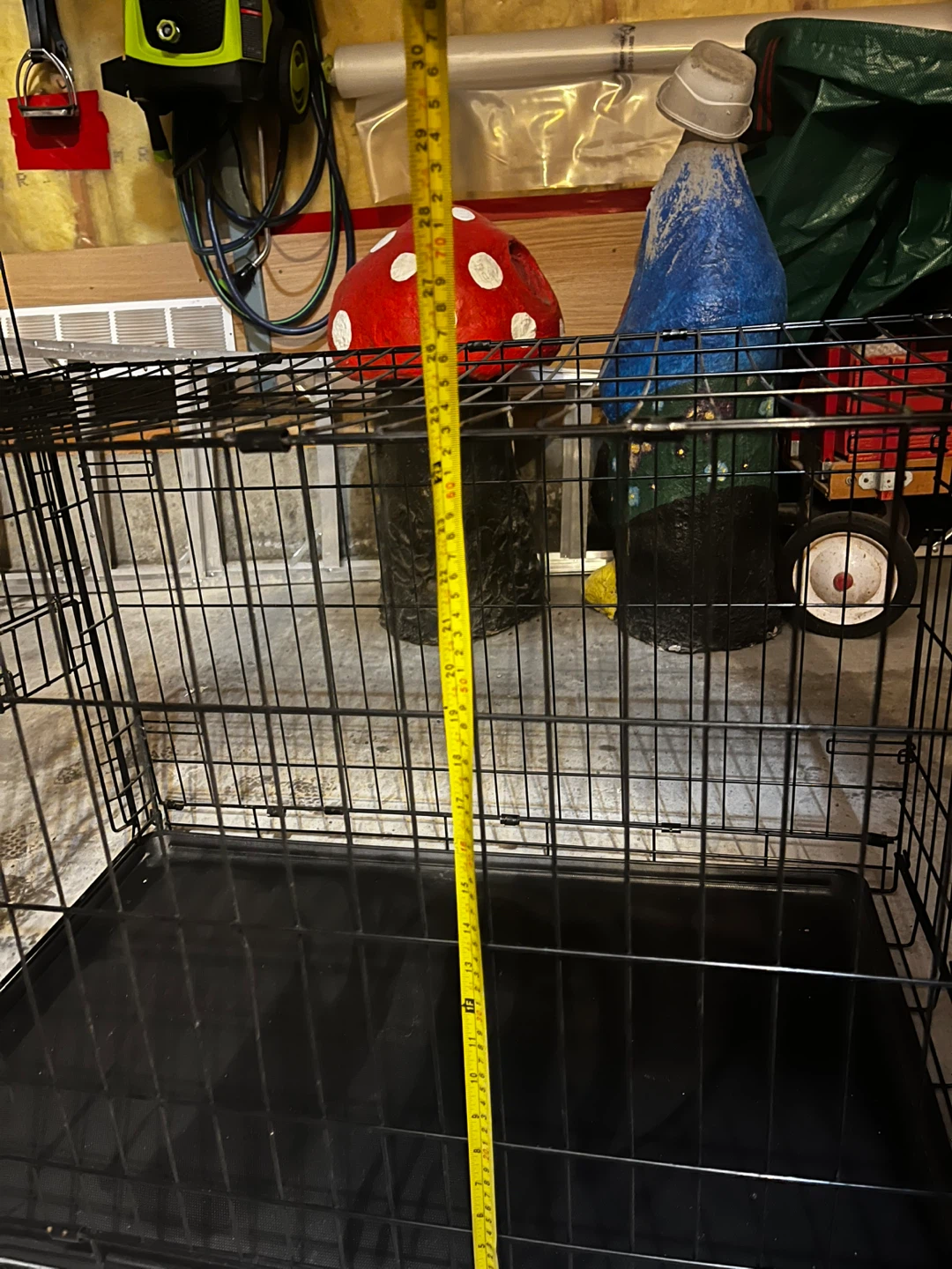 Black Metal Dog Crate with Tray - photo 4