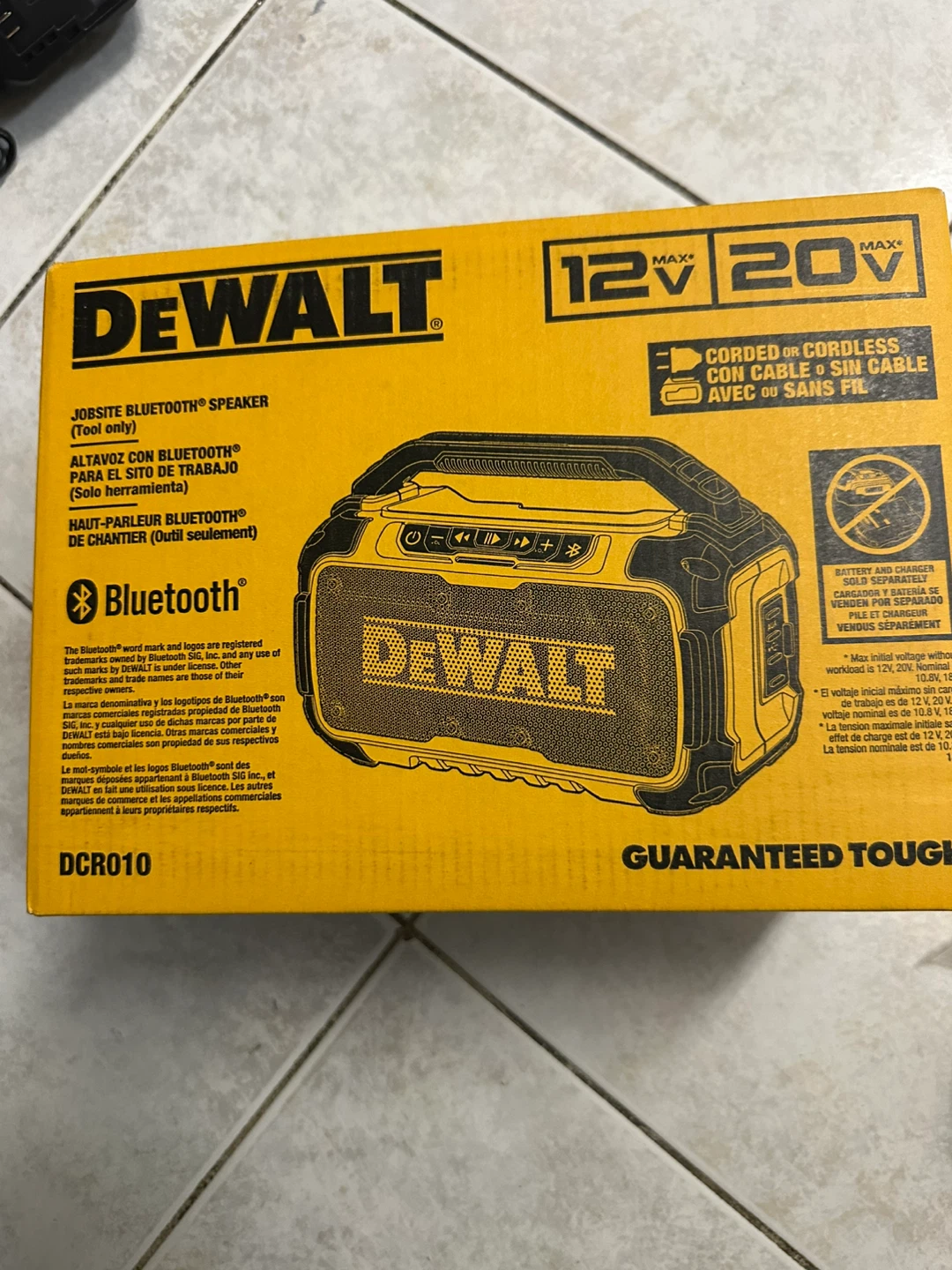 DEWALT MAX Jobsite Bluetooth Speaker firm price