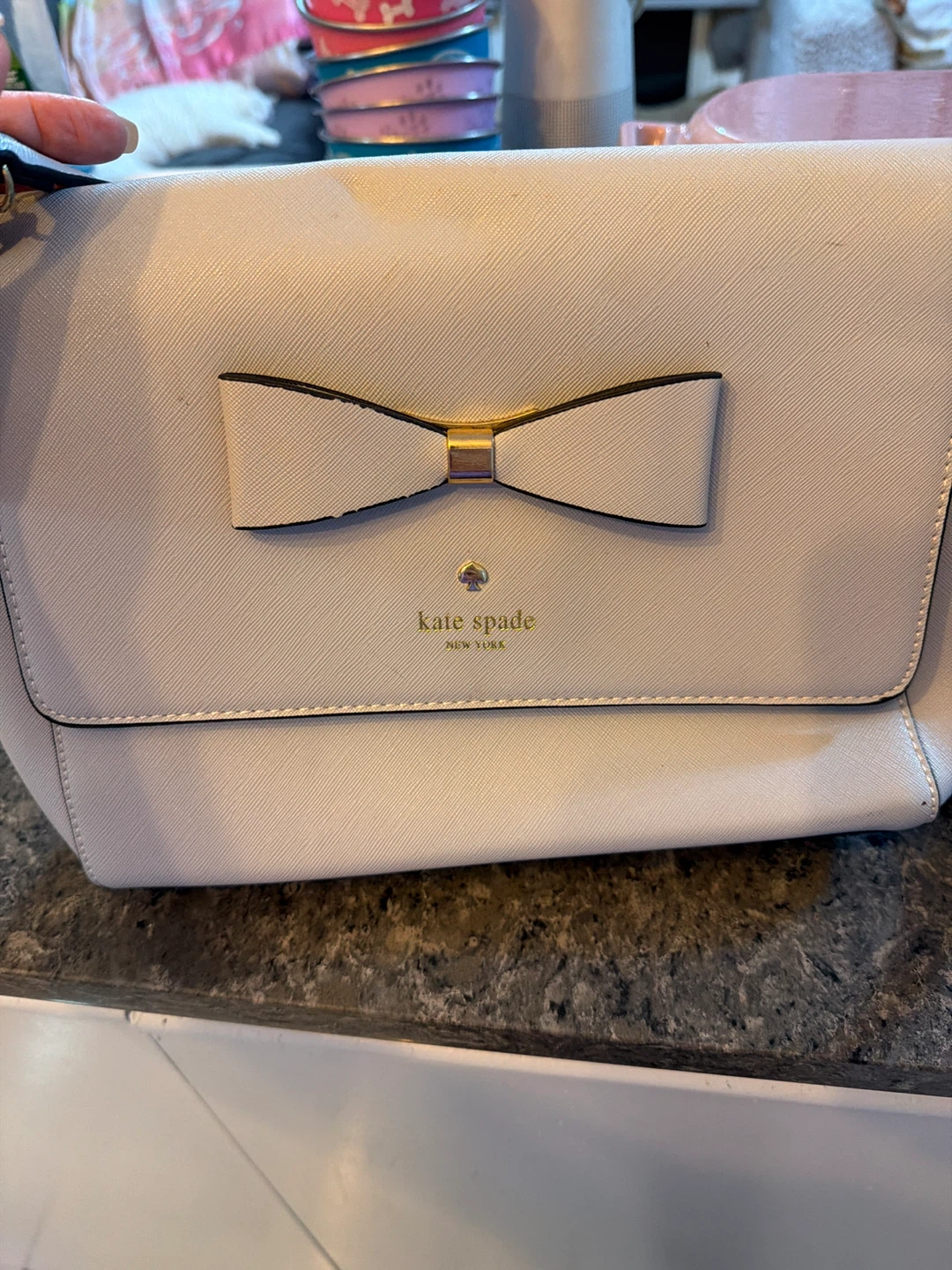 Kate Spade White Bow Crossbody Bag