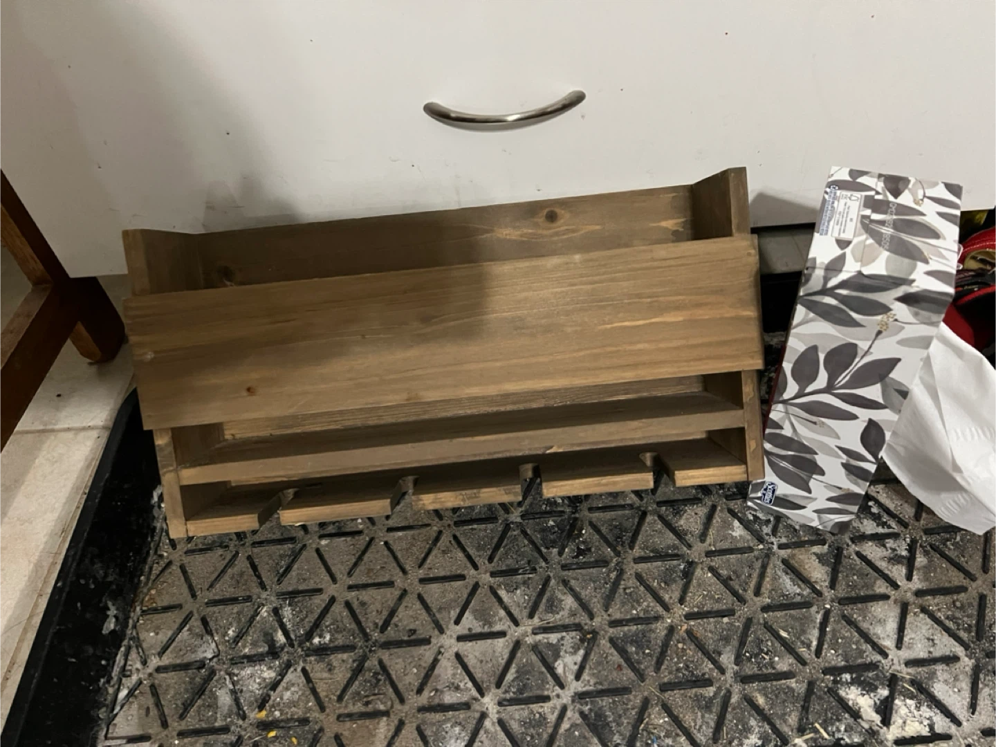 Small Wooden Wine Rack with Glass Holder #freecycle 🥕