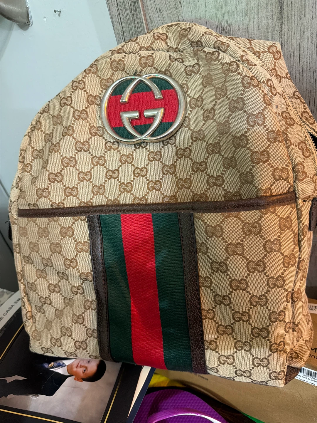 Gucci Monogram Canvas Backpack