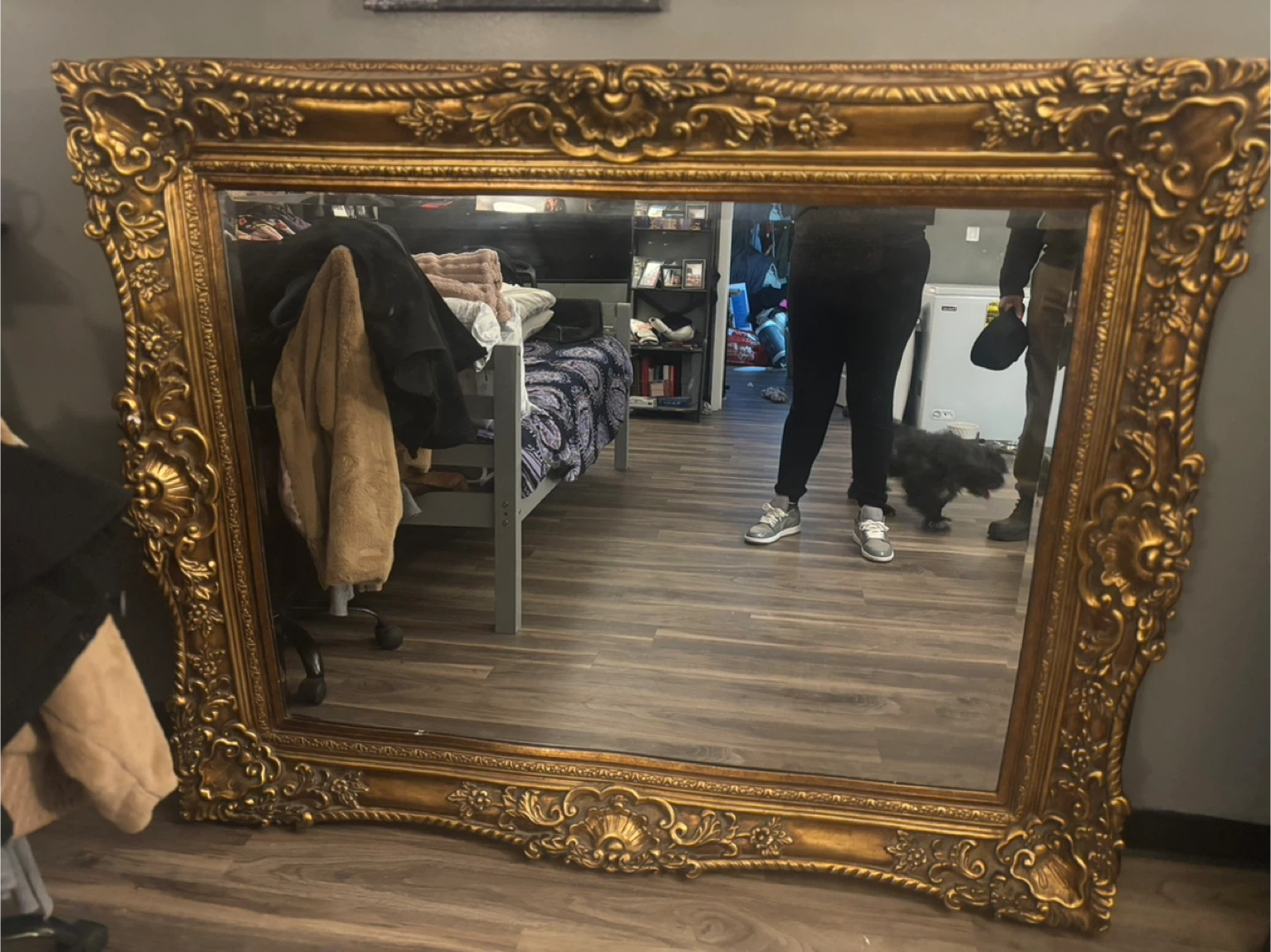 Large Ornate Gold  Antique Mirror - photo 2