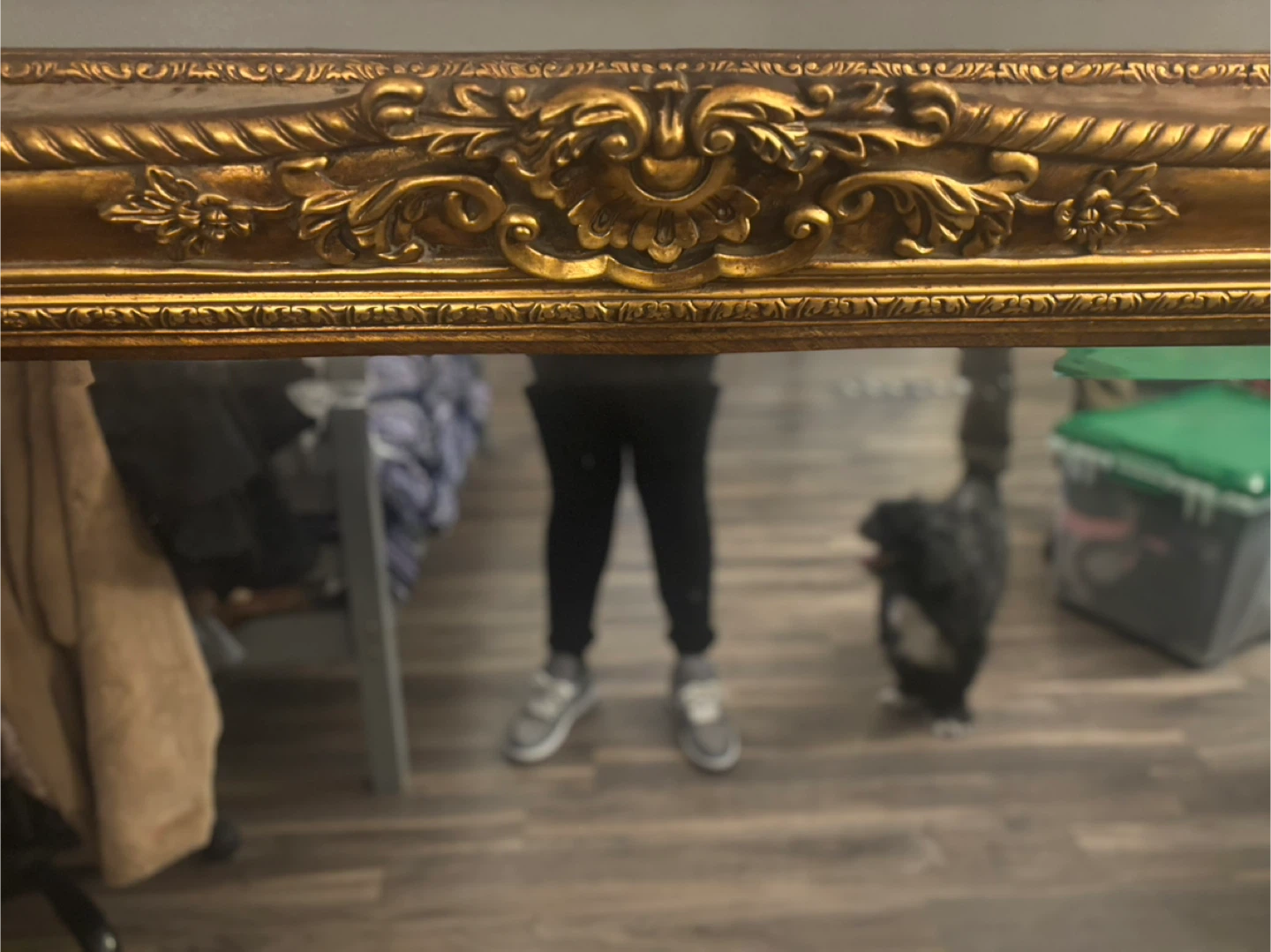 Large Ornate Gold  Antique Mirror - photo 4