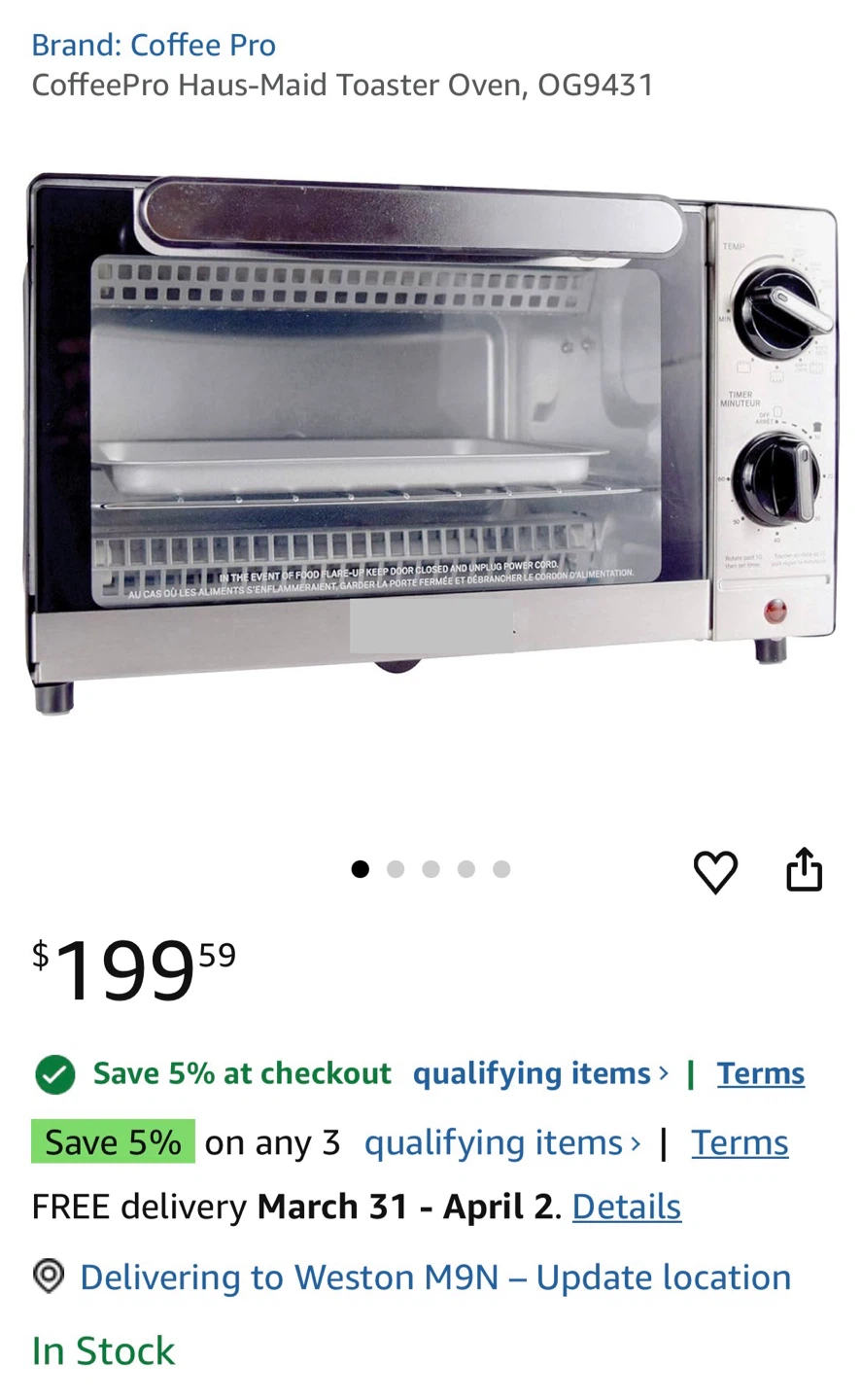 Master Chef 4-Slice Toaster Oven
