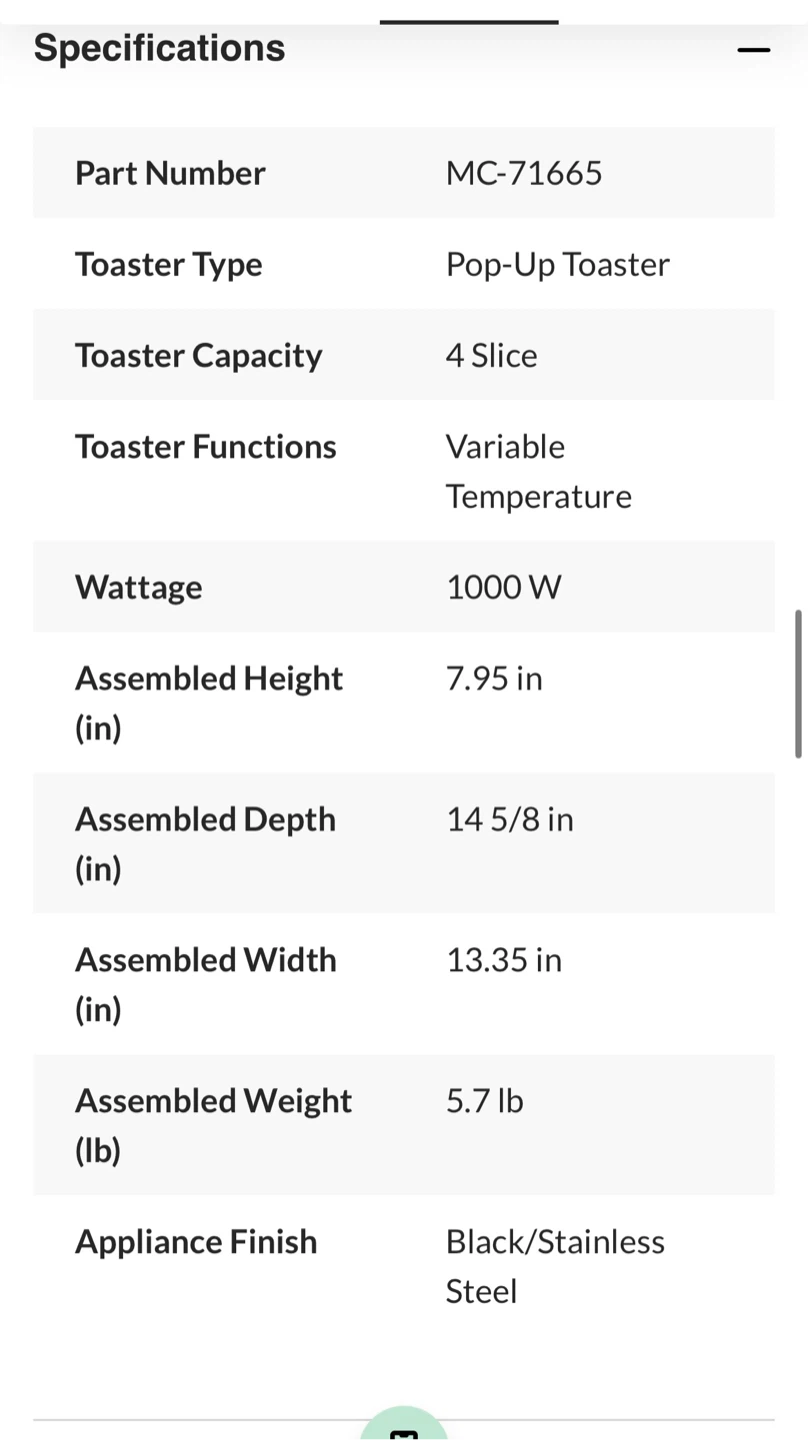 Master Chef 4-Slice Toaster Oven - photo 4