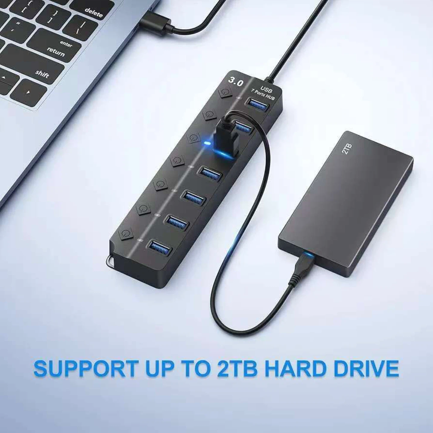 USB 3.0 7-Port Hub with Individual Switches - photo 4