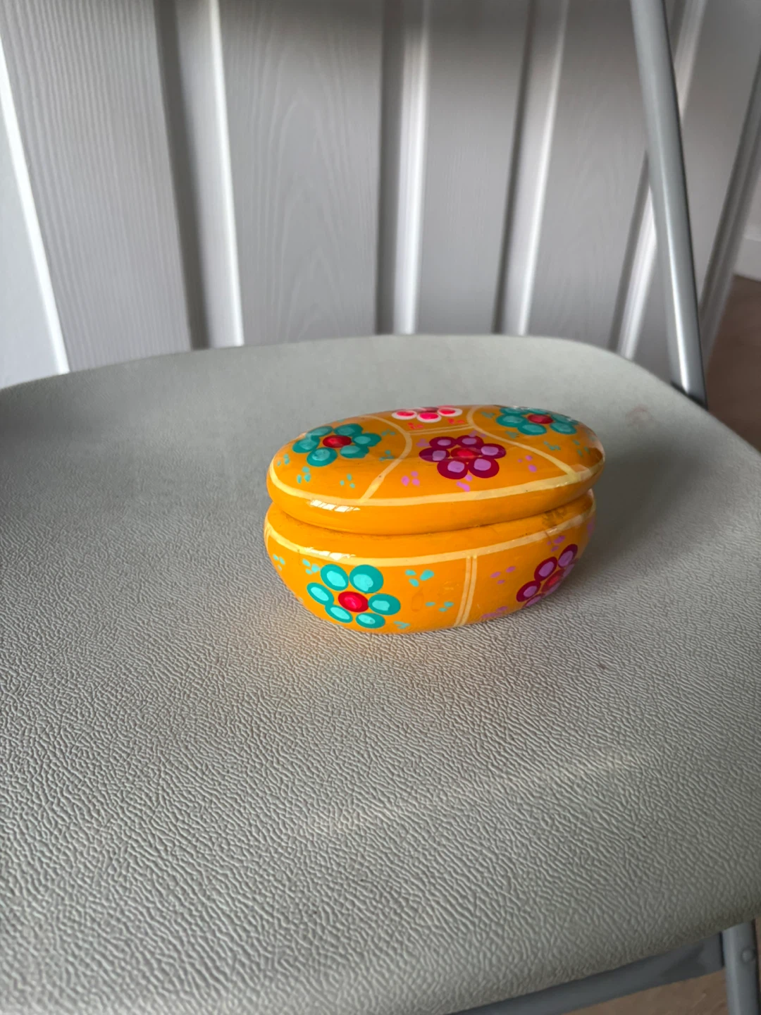 Hand-Painted Orange Trinket Box - photo 2