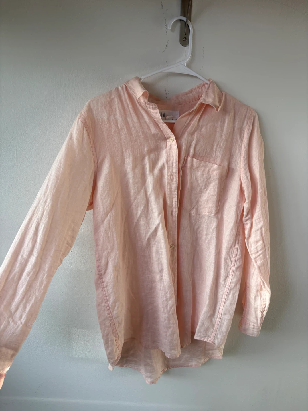 GAP Boyfriend Fit Pink Linen Shirt - Size S - photo 3