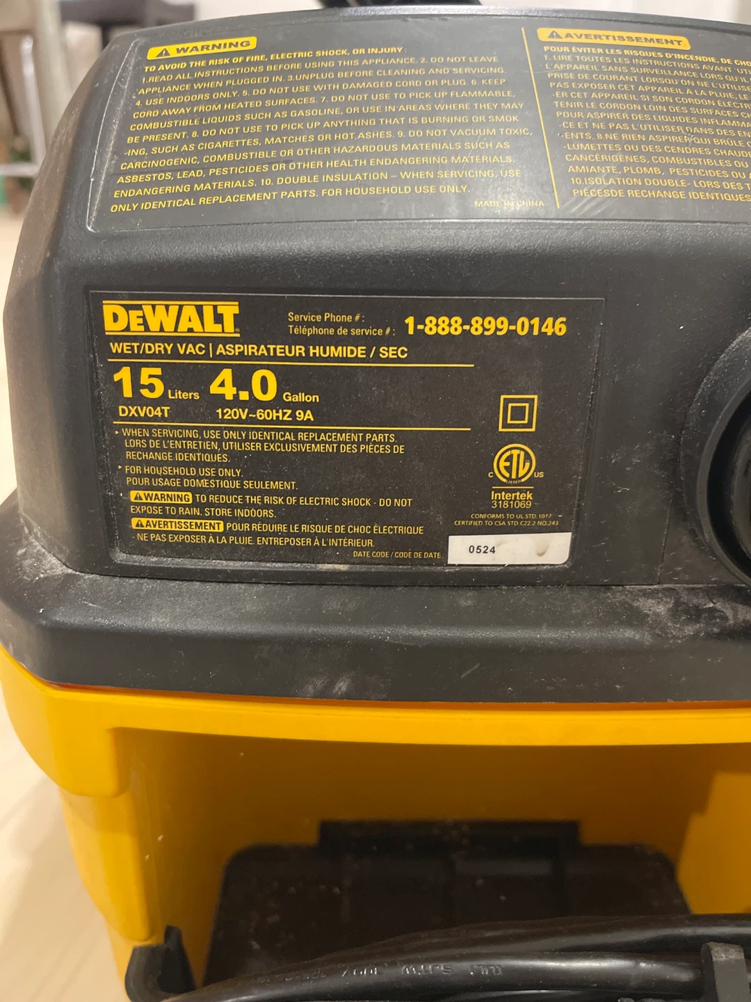 DEWALT 15 Liters Wet/Dry Vacuum - photo 2