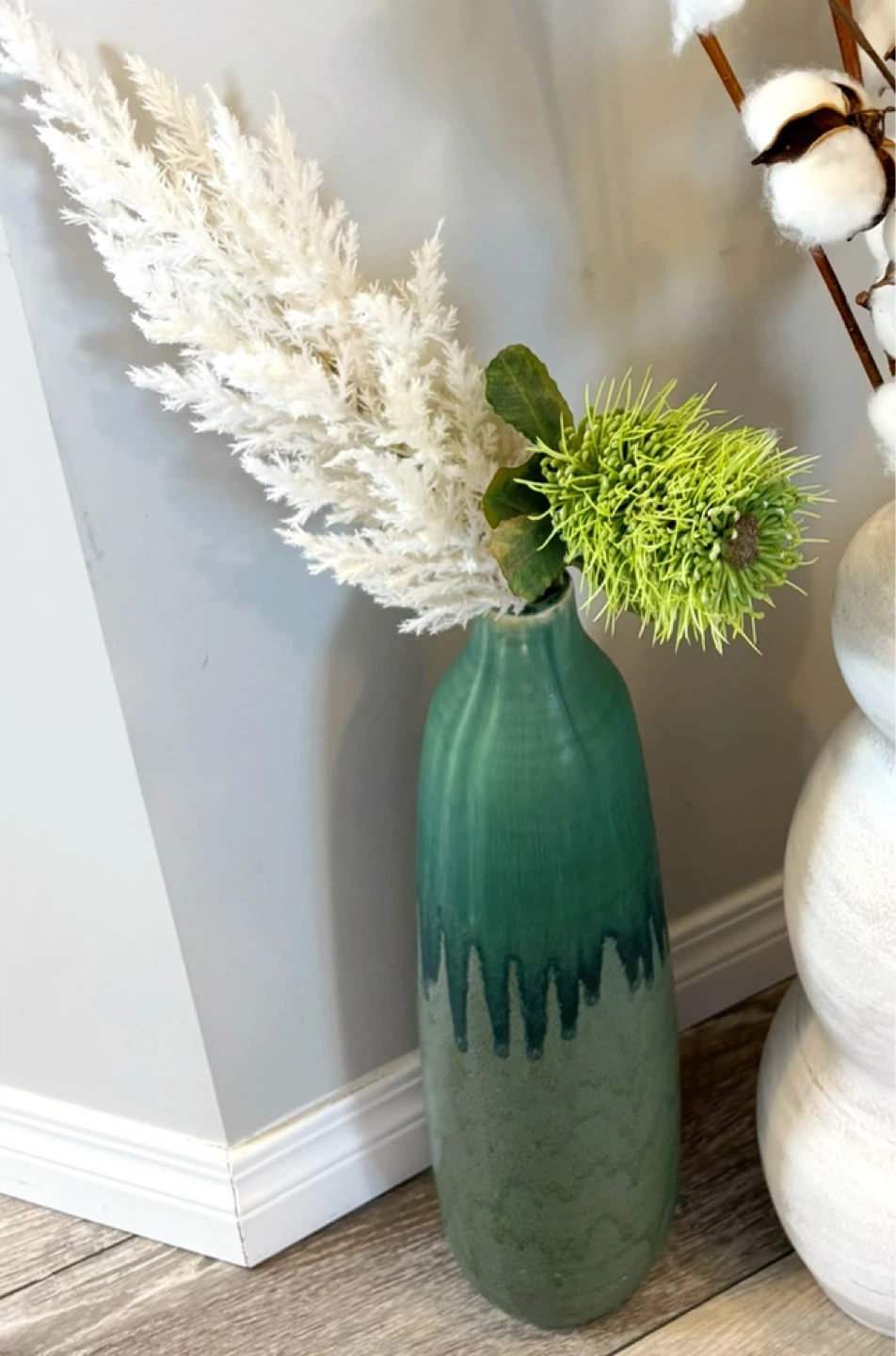 Green Ceramic Drip Glaze Vase