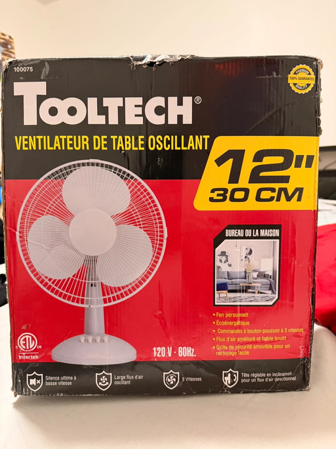 Tooltech 12" Oscillating Table Fan