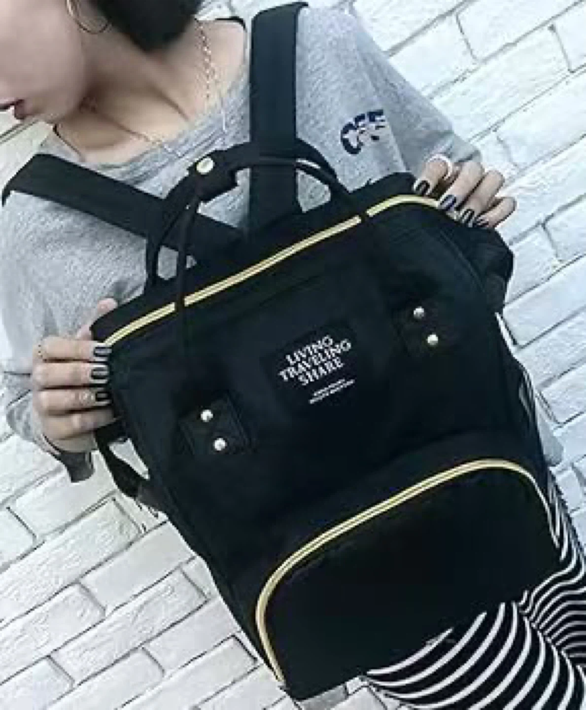 Black Diaper Bag Backpack - photo 2