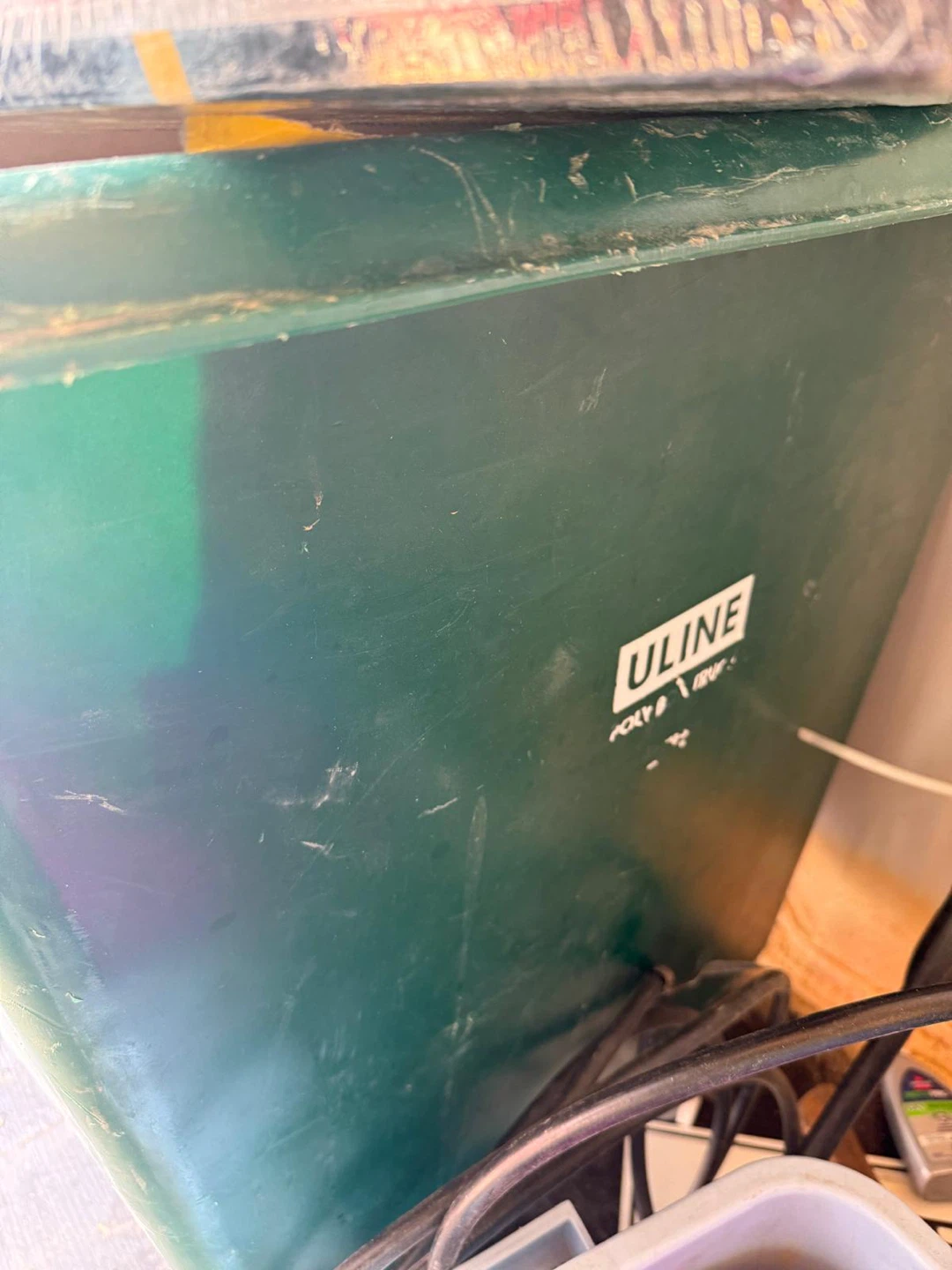 ULINE Green Poly Tub with Wheels