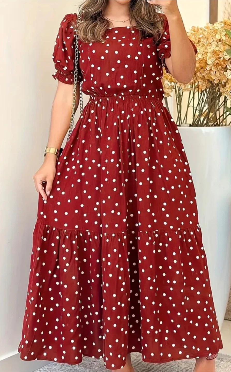 Women's Polka Dot Maxi Dress