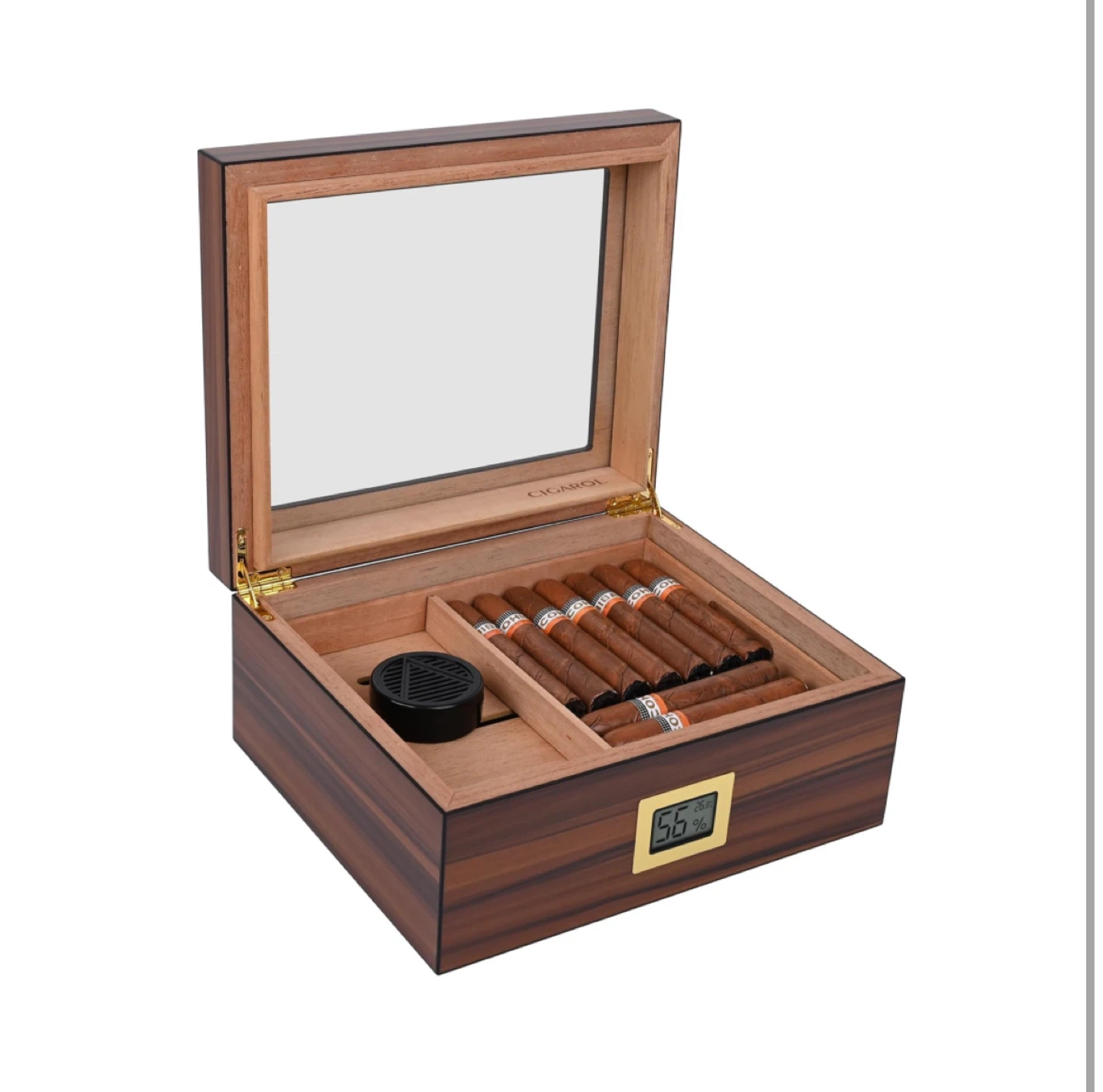 Cigarol Humidor with Hygrometer and Humidifier
