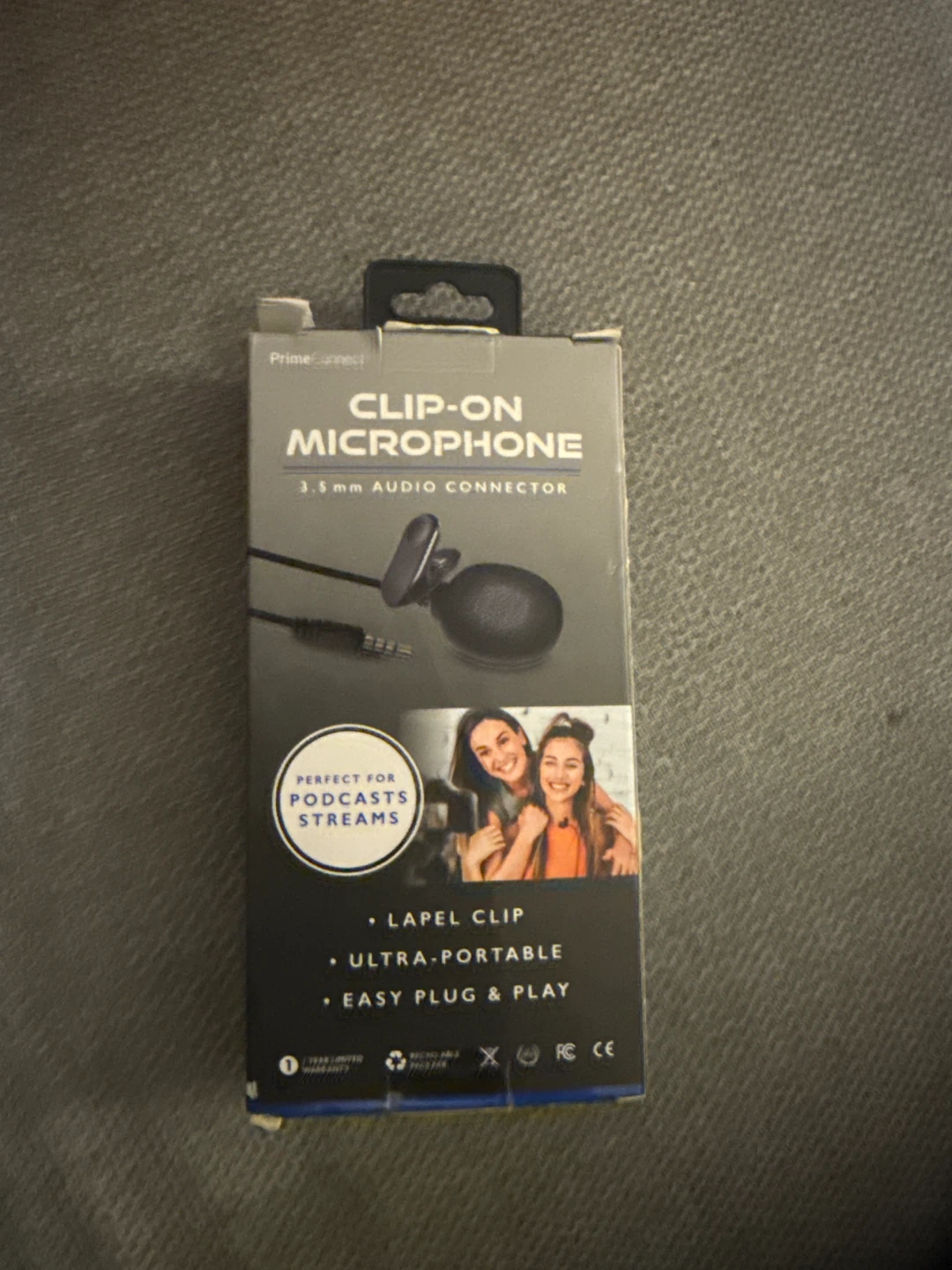 PrimeConnect Clip-On Microphone with 3.5mm Audio Connector