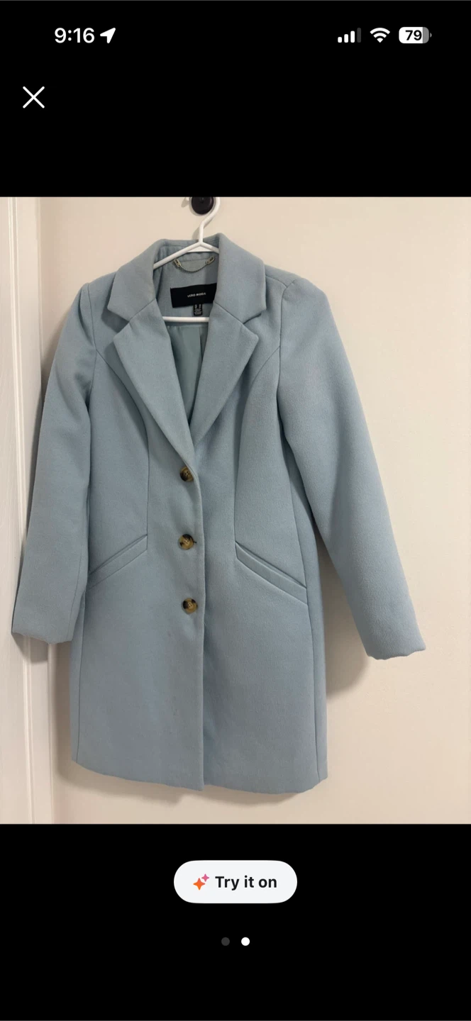 Vero Moda Light Blue Blazer Style Coat - photo 2