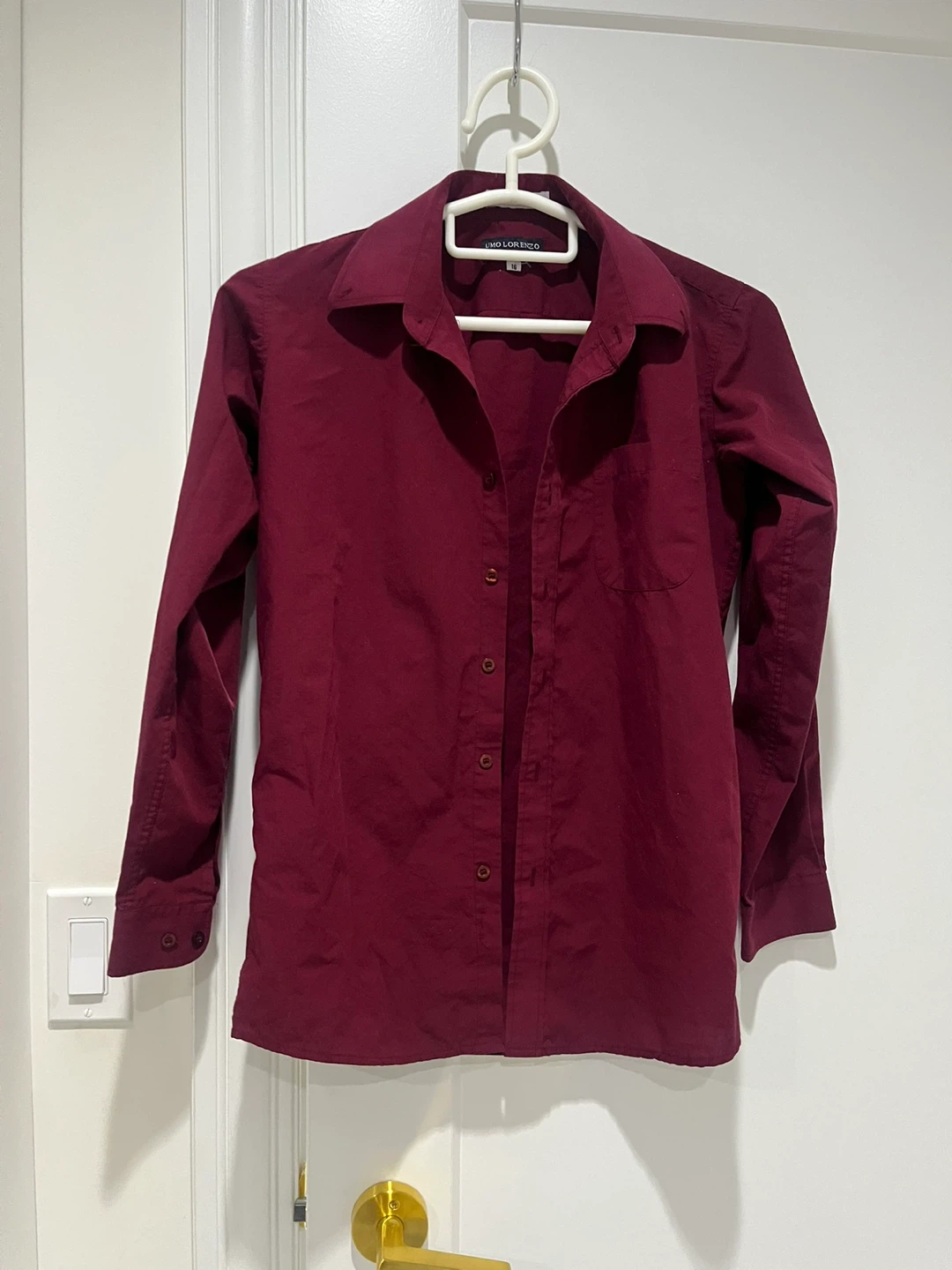 Umo Lorenzo Burgundy Dress Shirt Size 16