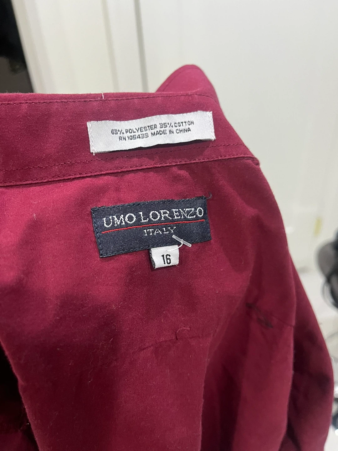 Umo Lorenzo Burgundy Dress Shirt Size 16 - photo 2