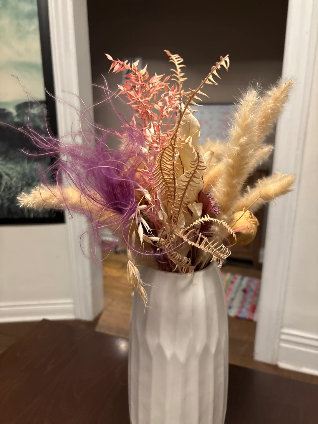 Dried flowers arrangement in vase - photo 4
