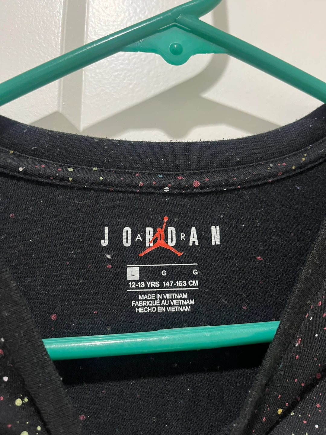 Jordan Kids T-Shirt - Black Speckle Print - Size L (12-13 YRS) - photo 2