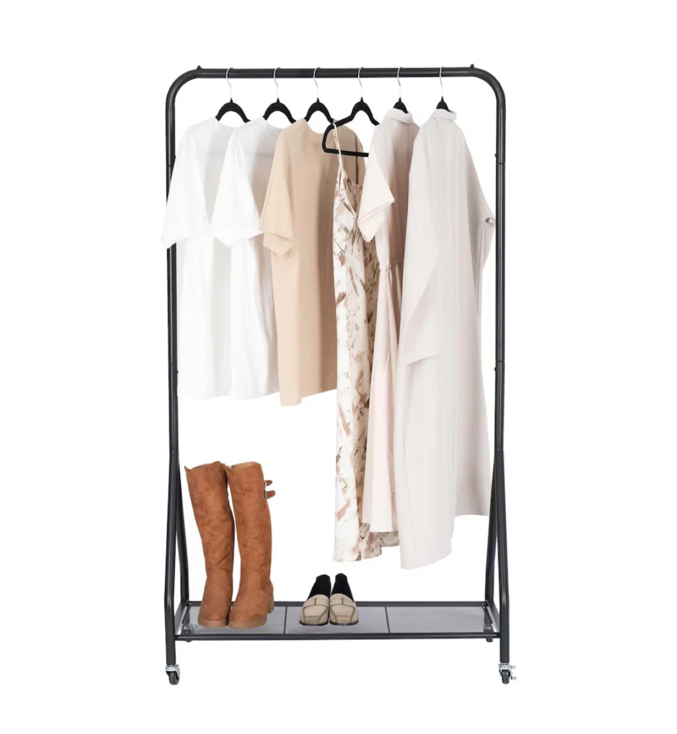 Black Garment Rack with Wheels