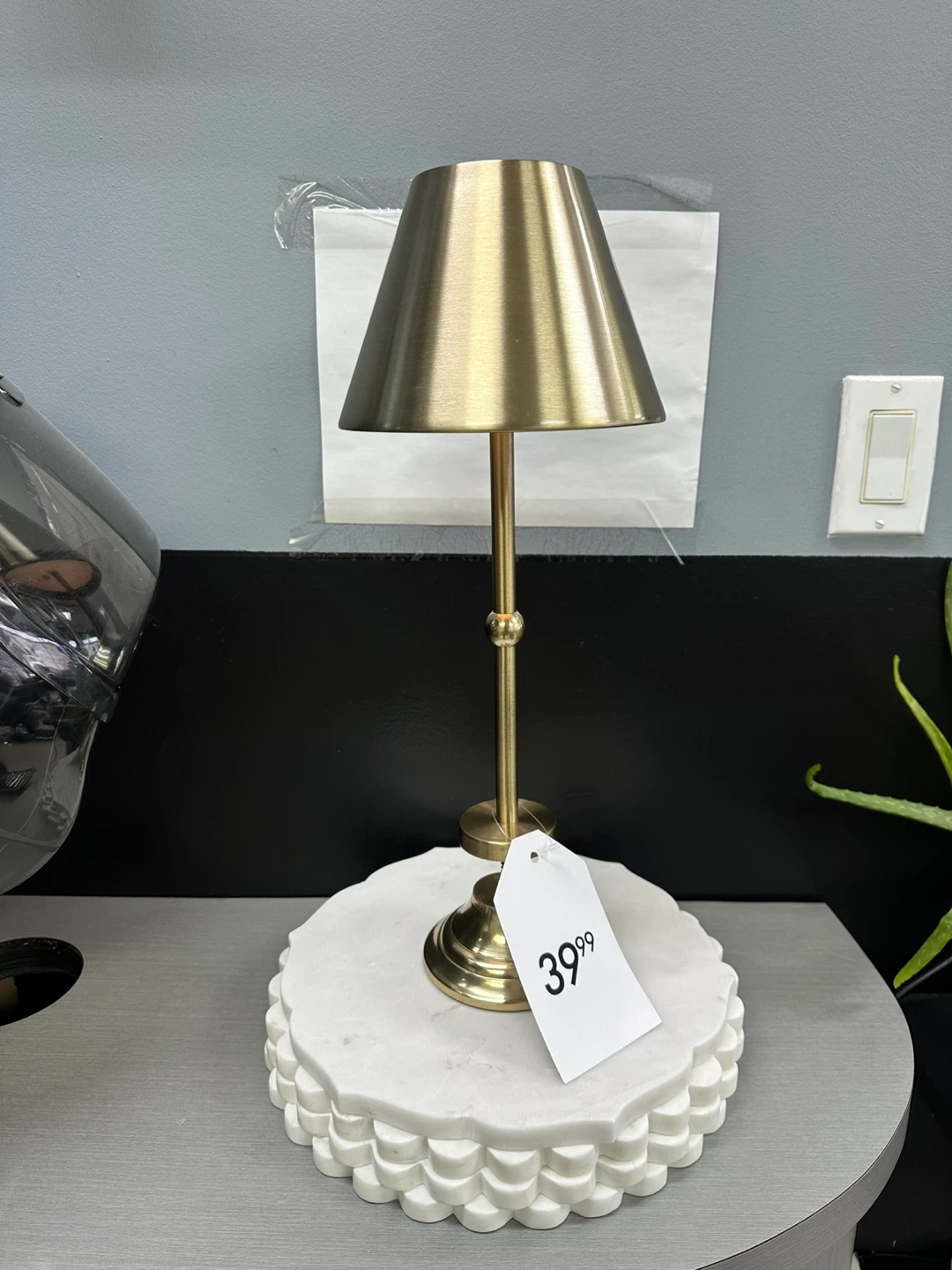 Brass Accent Lamp with USB Power