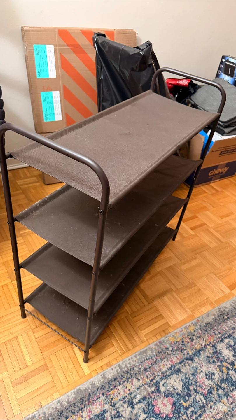 4-Tier Brown Shoe Rack