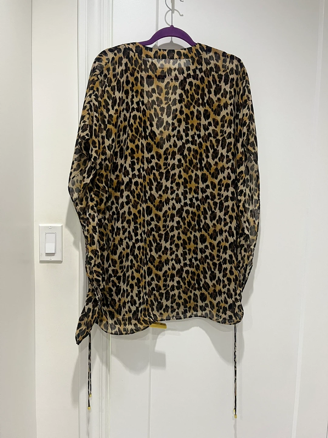 Sheer Leopard Print Kaftan Top - photo 3